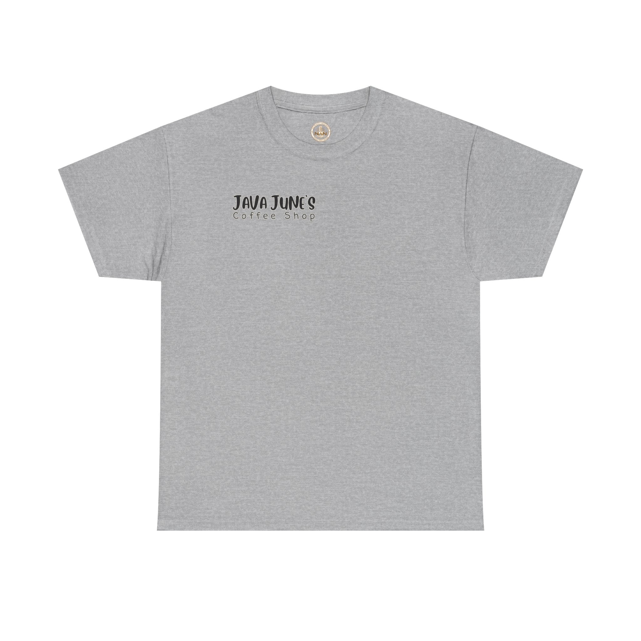 BASIC DRAFT Java June’s Coffee Shop Tee — Cute Coffee Cup Logo T-Shirt