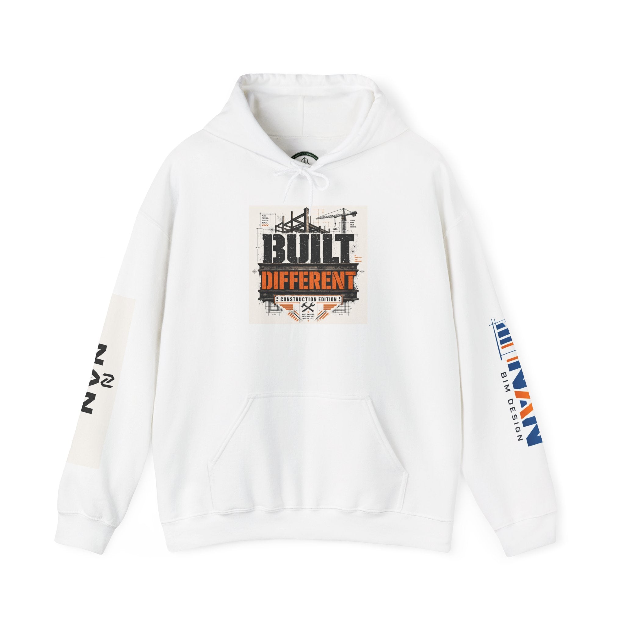 Hoodie - "Built Different" Construction Crew Logo Hoodie