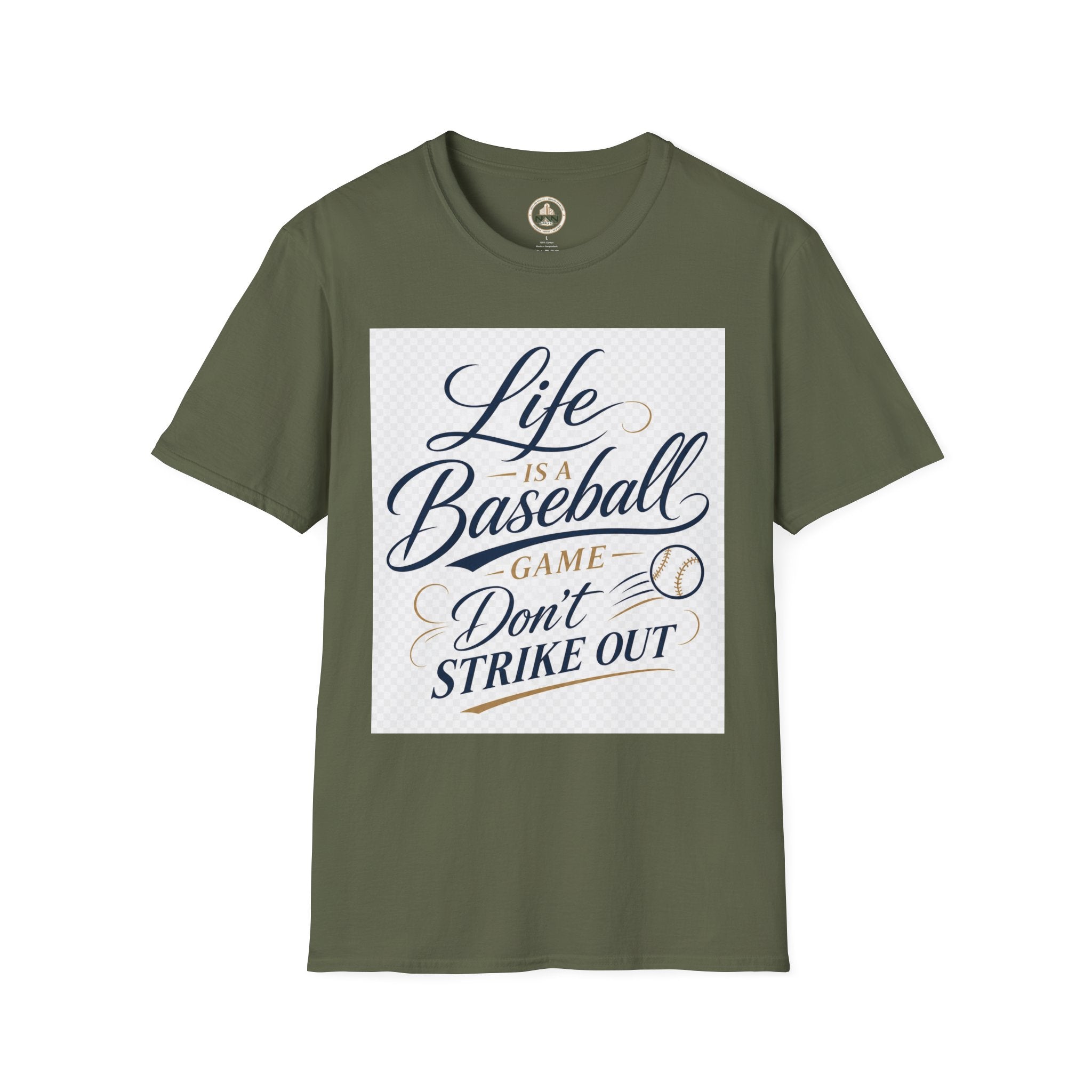 Baseball T-Shirt — “Life Is a Baseball” Inspirational Soft Tee (Don’t Strike Out)