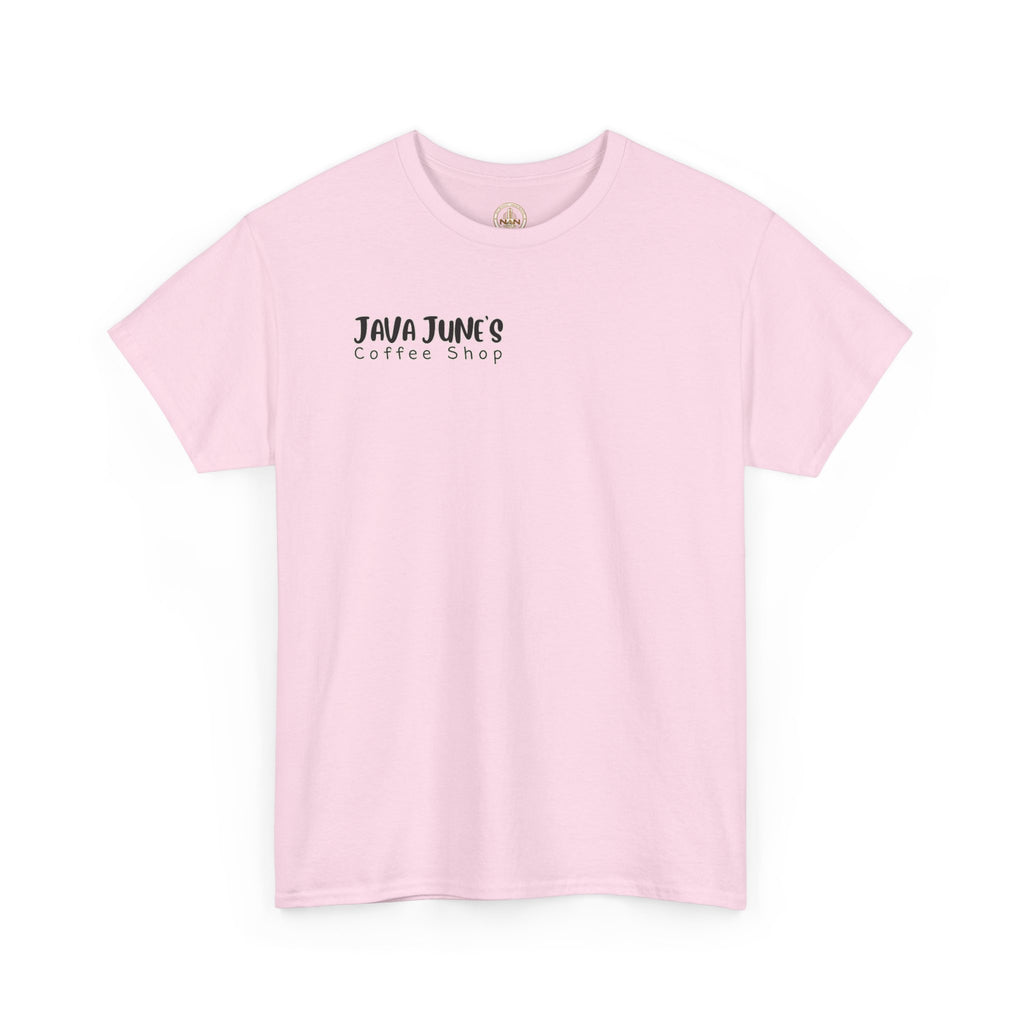 BASIC DRAFT Java June’s Coffee Shop Tee — Cute Coffee Cup Logo T-Shirt