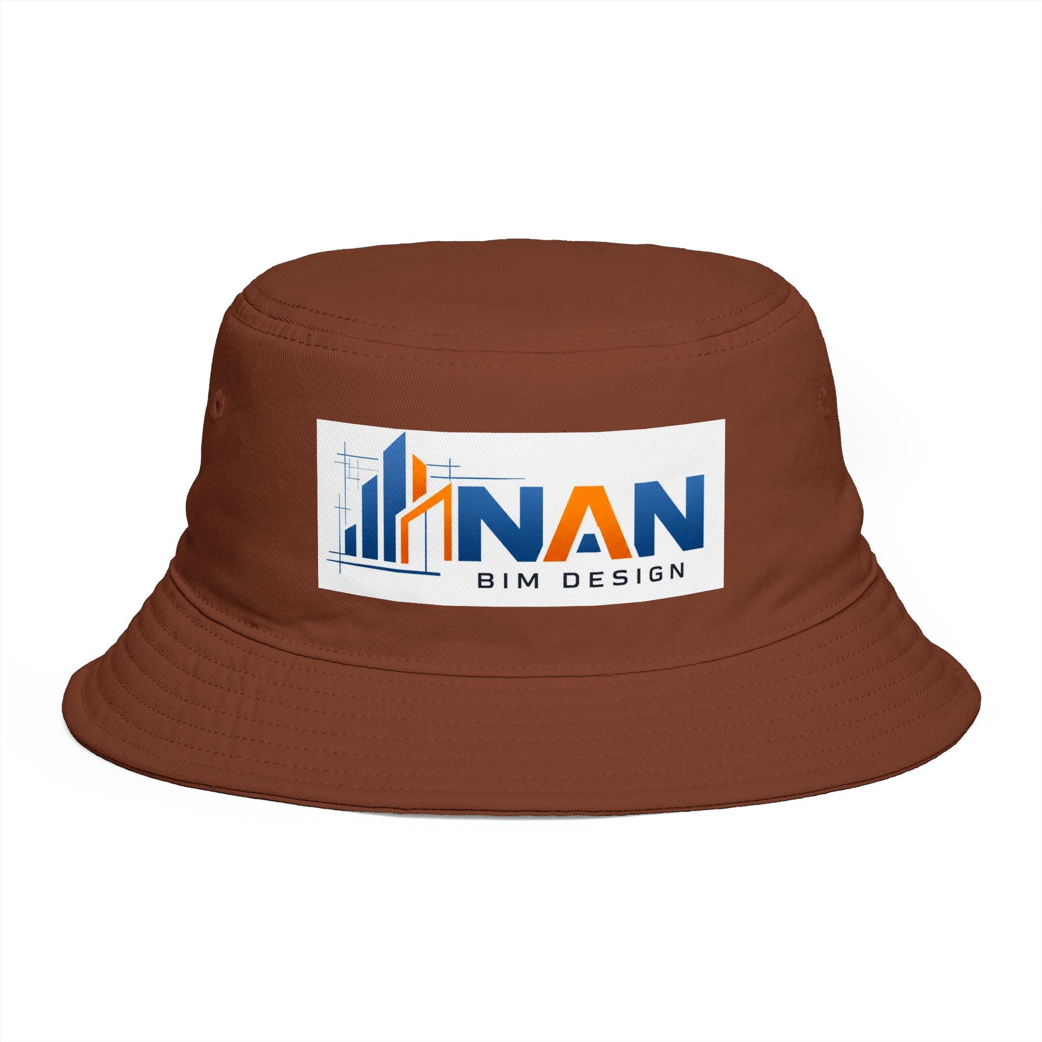 Bucket Hat — NAN BIM Design Logo Embroidered Brown Bucket Hat