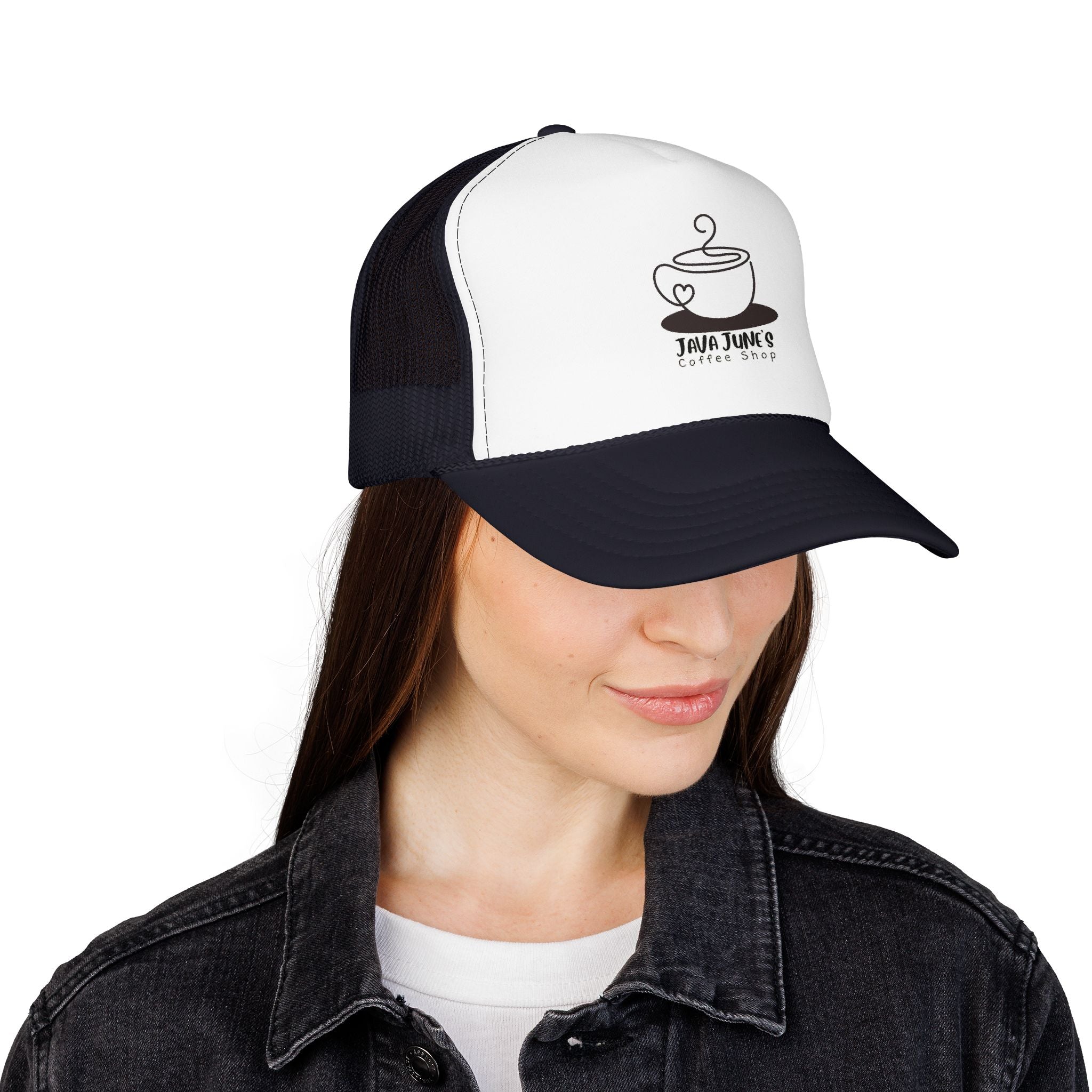 Coffee Shop Trucker Hat – Java June’s Logo Foam Cap