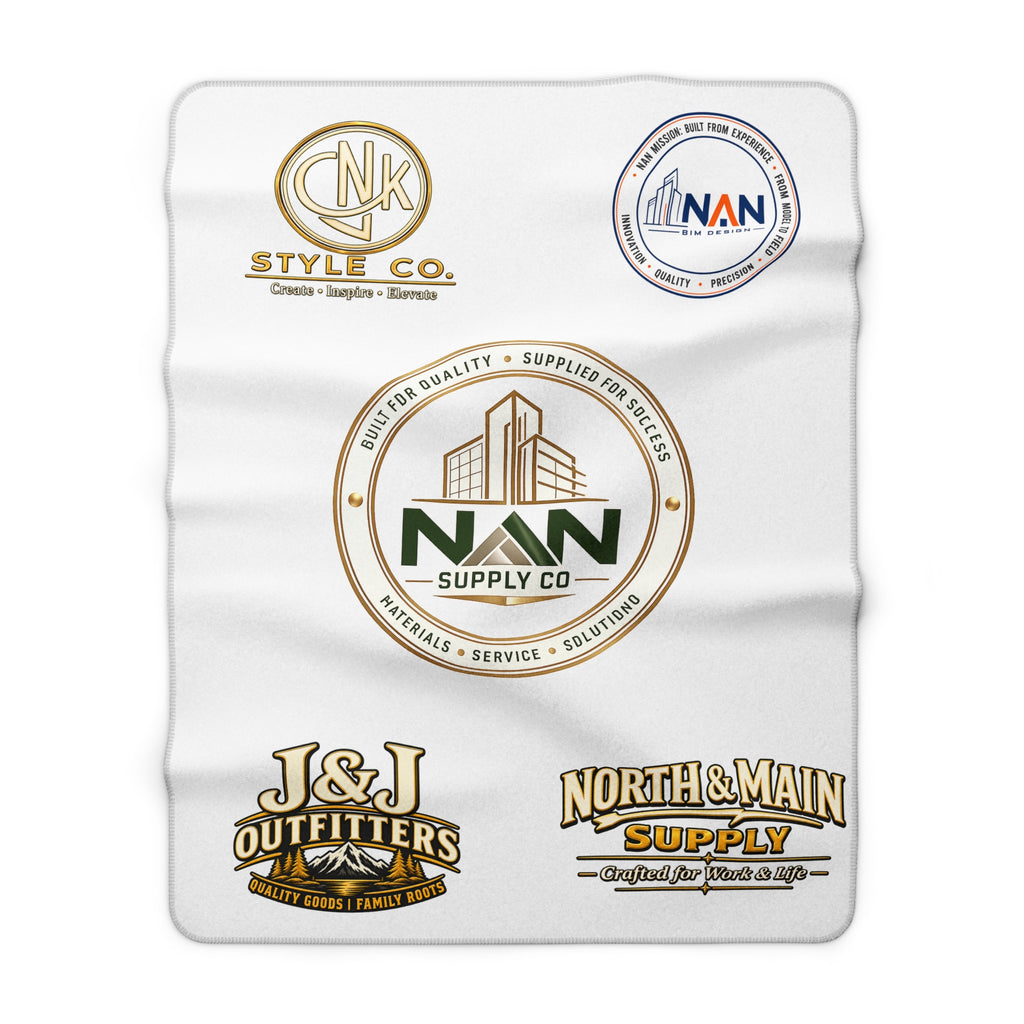 Sherpa Fleece Blanket — NAN BIM Design Logo Plush Throw for Construction Professionals