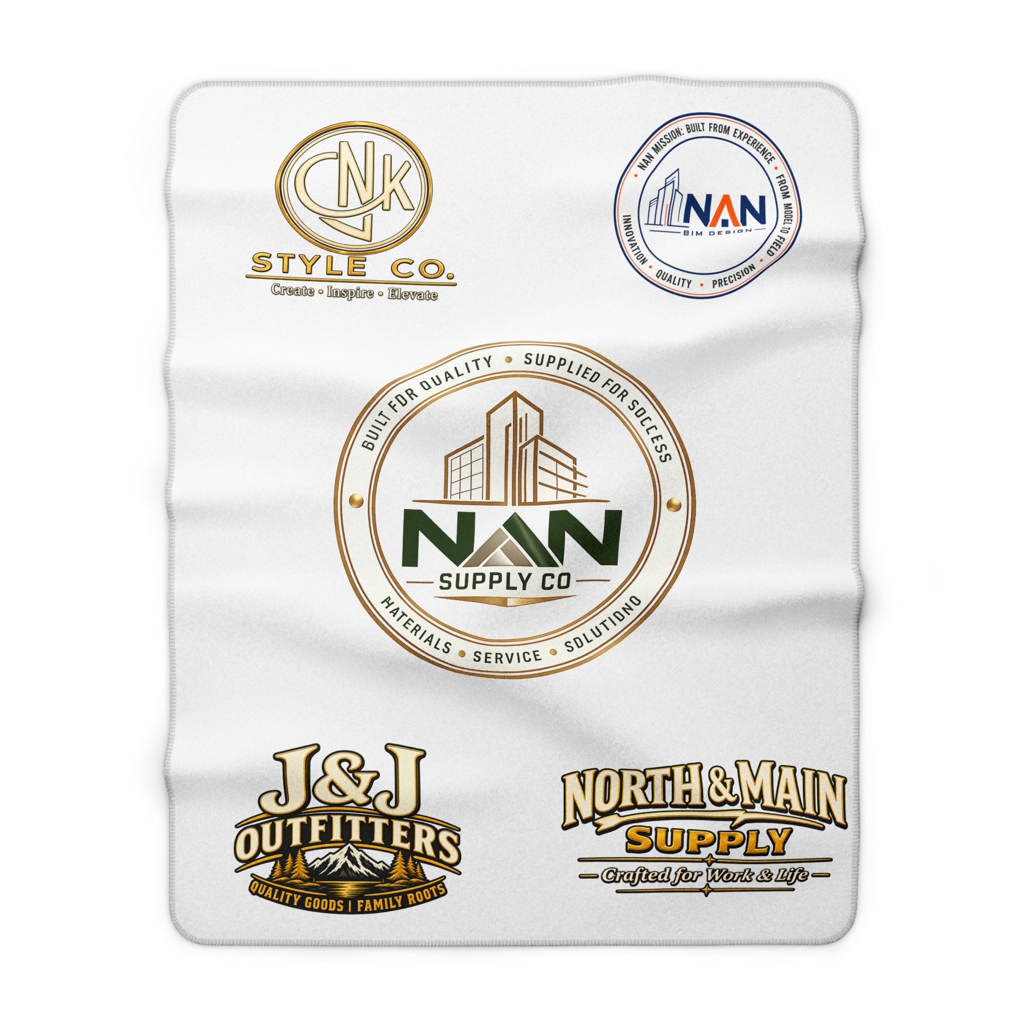 Sherpa Fleece Blanket — NAN BIM Design Logo Plush Throw for Construction Professionals