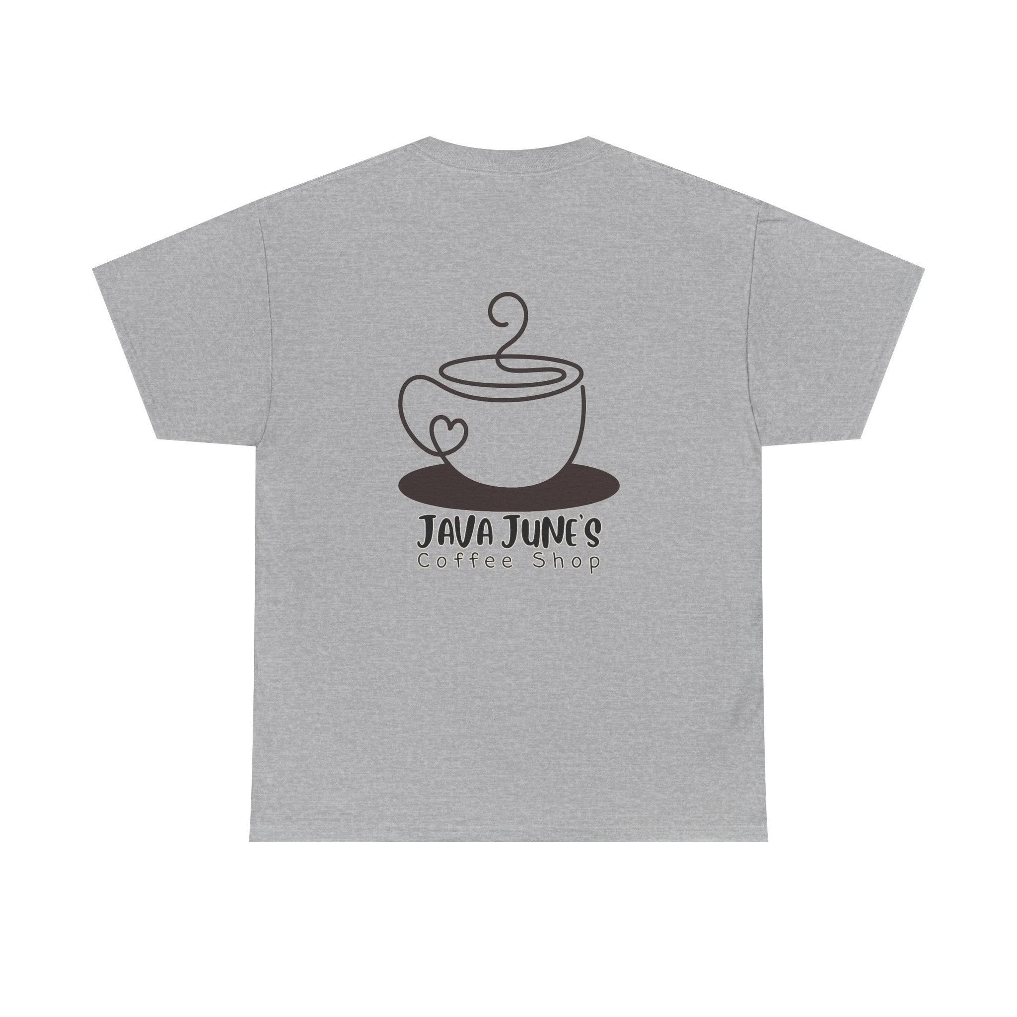 BASIC DRAFT Java June’s Coffee Shop Tee — Cute Coffee Cup Logo T-Shirt