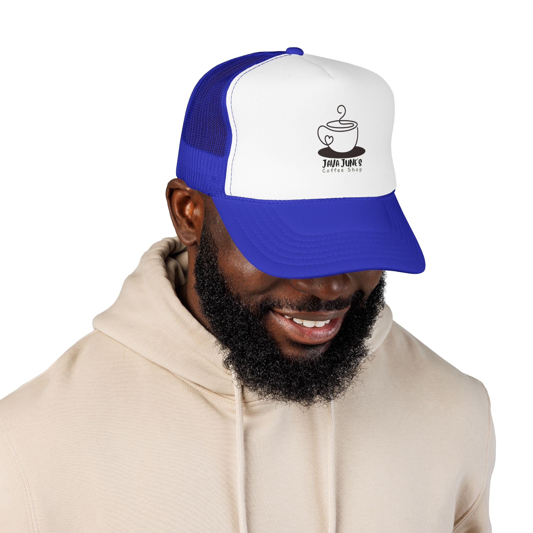 Coffee Shop Trucker Hat – Java June’s Logo Foam Cap