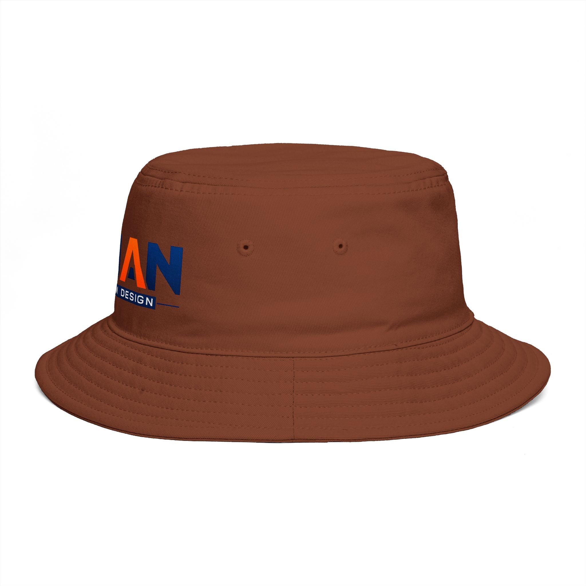 Bucket Hat — NAN BIM Design Logo Embroidered Brown Bucket Hat