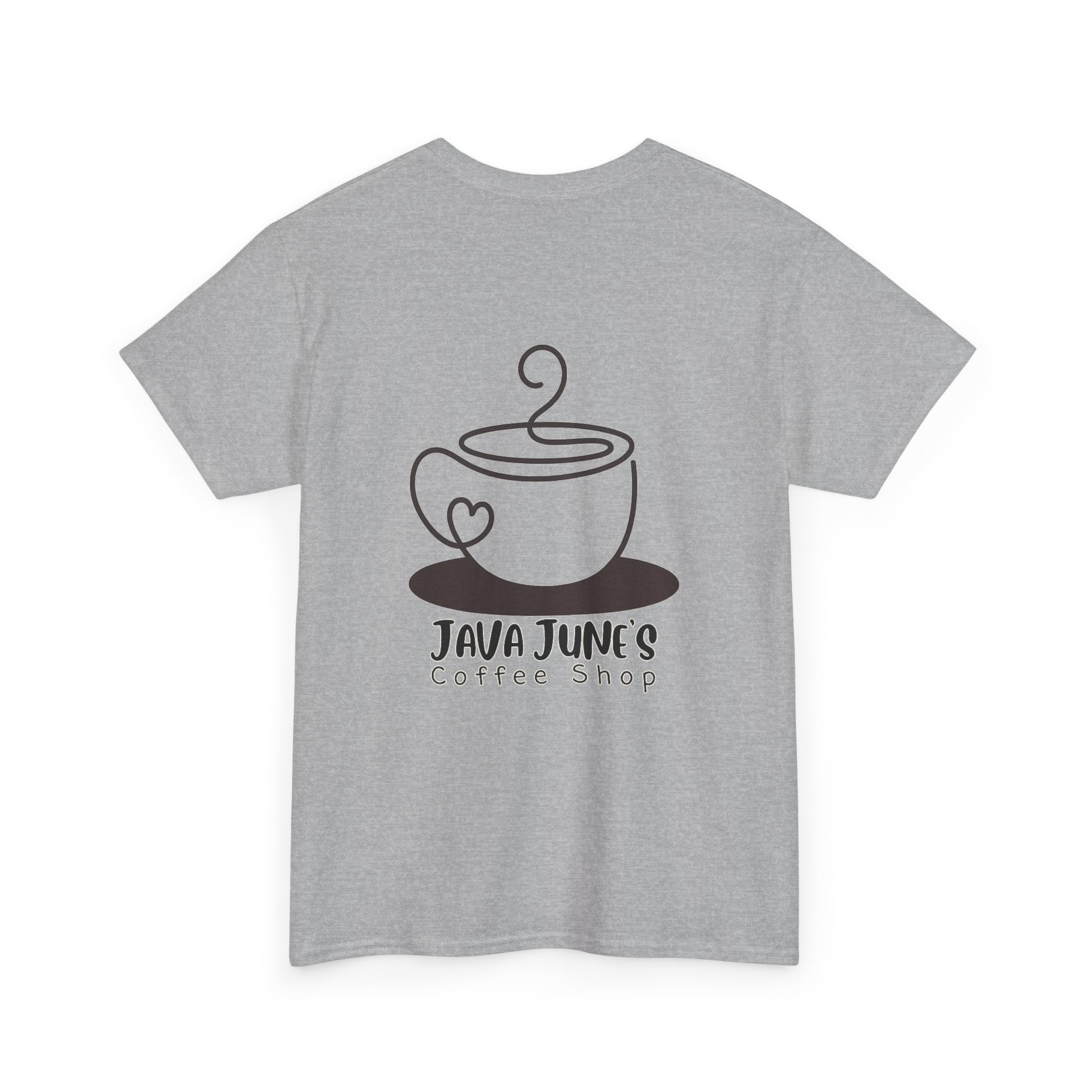 BASIC DRAFT Java June’s Coffee Shop Tee — Cute Coffee Cup Logo T-Shirt