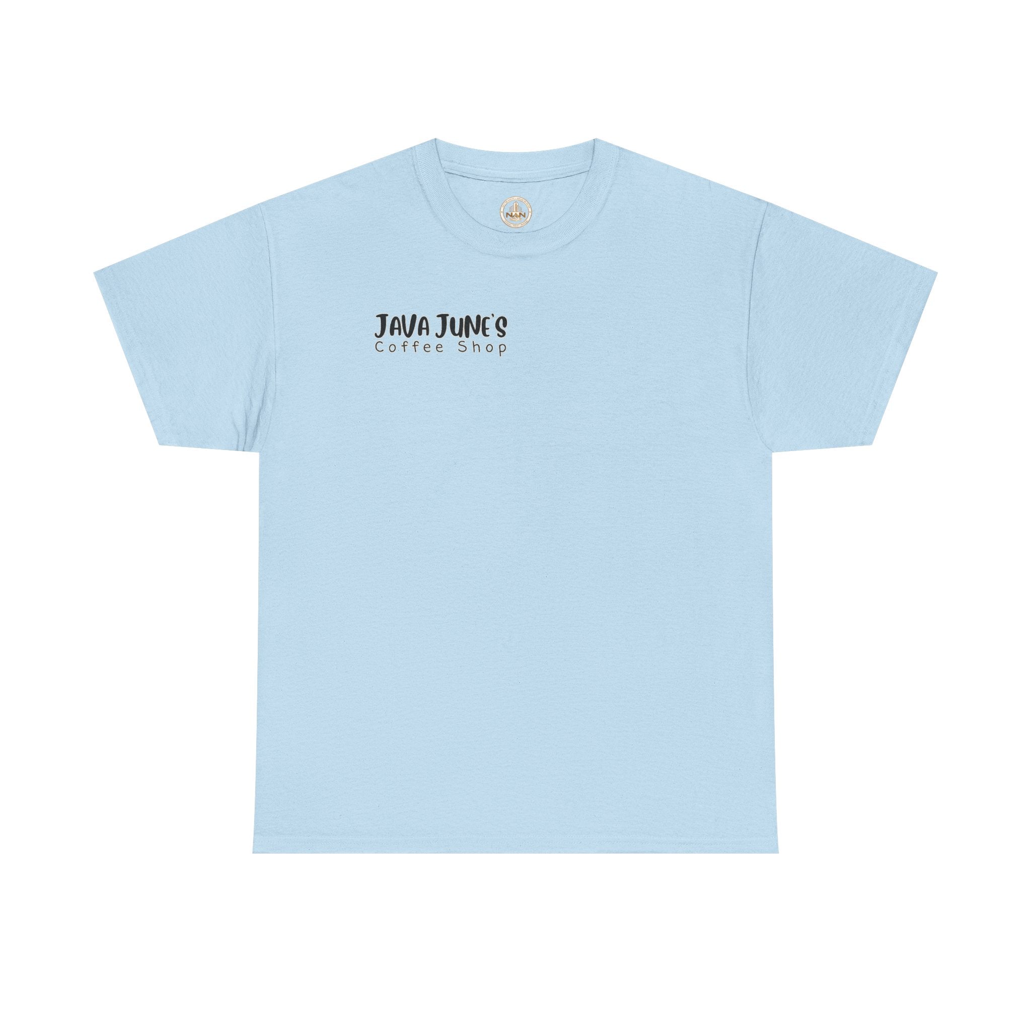 BASIC DRAFT Java June’s Coffee Shop Tee — Cute Coffee Cup Logo T-Shirt