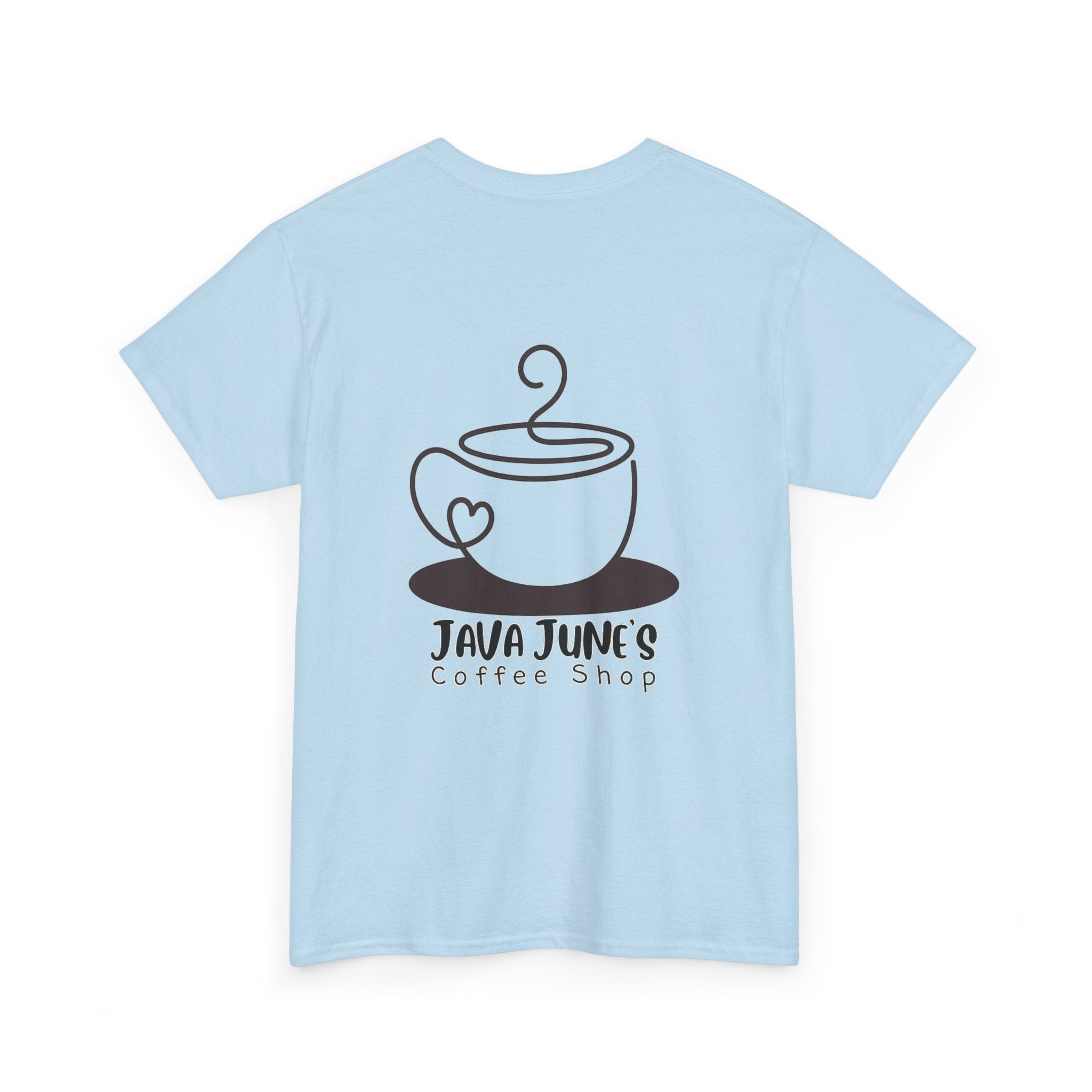 BASIC DRAFT Java June’s Coffee Shop Tee — Cute Coffee Cup Logo T-Shirt