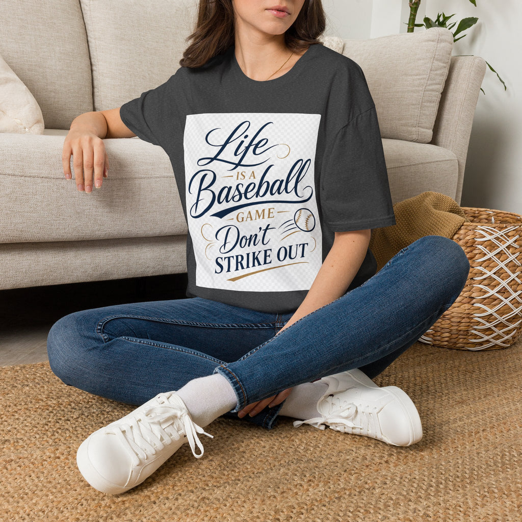 Baseball T-Shirt — “Life Is a Baseball” Inspirational Soft Tee (Don’t Strike Out)