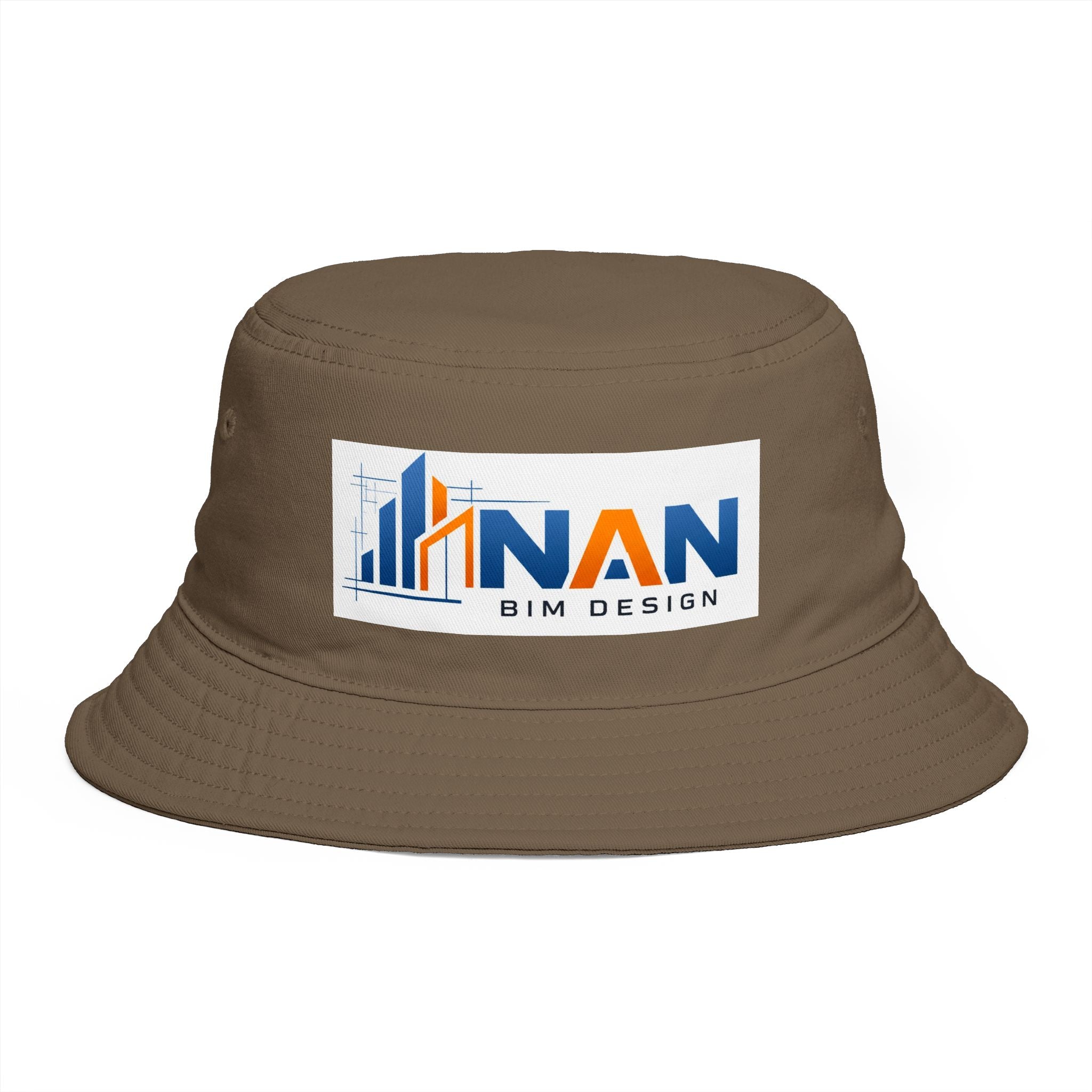 Bucket Hat — NAN BIM Design Logo Embroidered Brown Bucket Hat