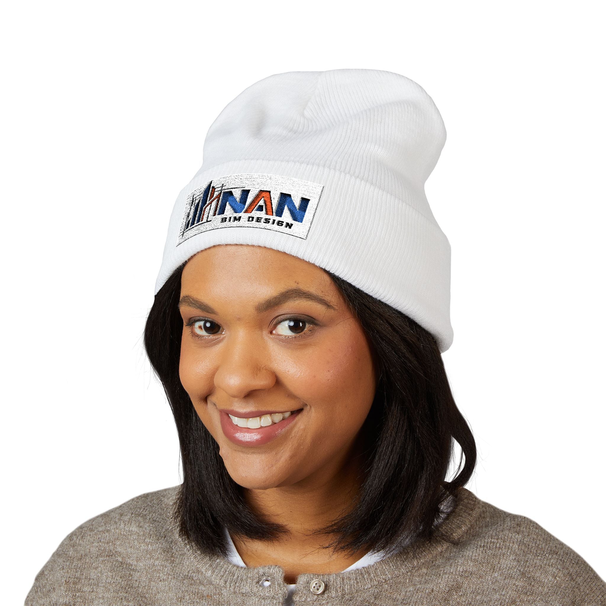 Embroidered "Nan" Classic Cuffed Beanie — Cozy Winter Hat for Grandmother Gifts