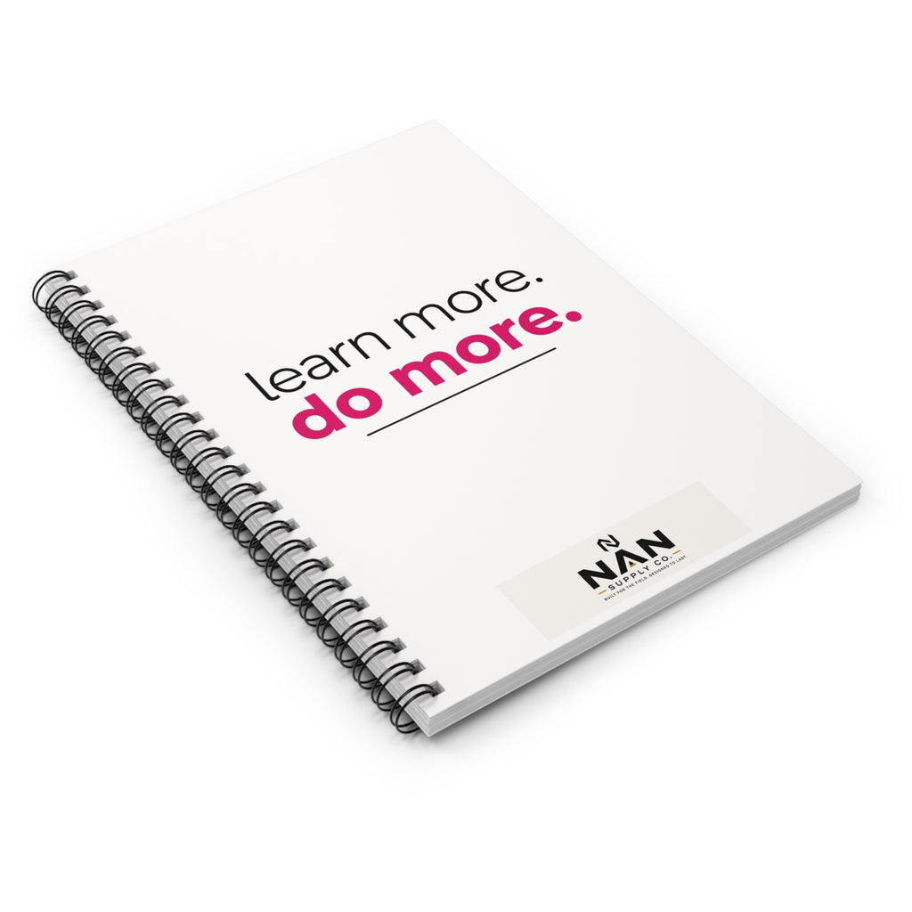 Spiral Notebook — "learn more. do more." Motivational Ruled Journal