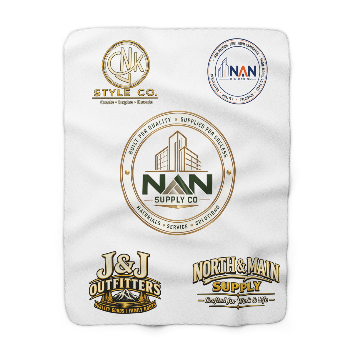 Sherpa Fleece Blanket — NAN BIM Design Logo Plush Throw for Construction Professionals