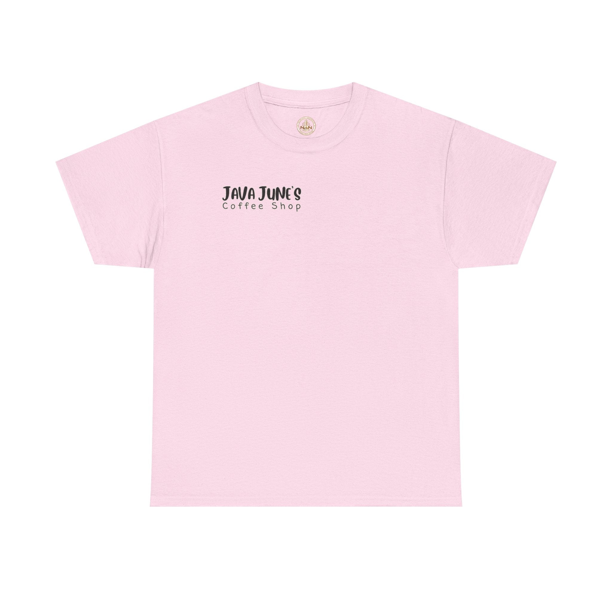 BASIC DRAFT Java June’s Coffee Shop Tee — Cute Coffee Cup Logo T-Shirt