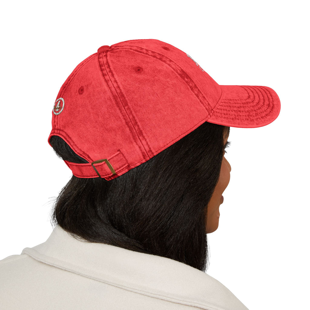 DRAFT Vintage Embroidered Baseball Cap — "Java Juno Coffeehouse" Washed Cotton
