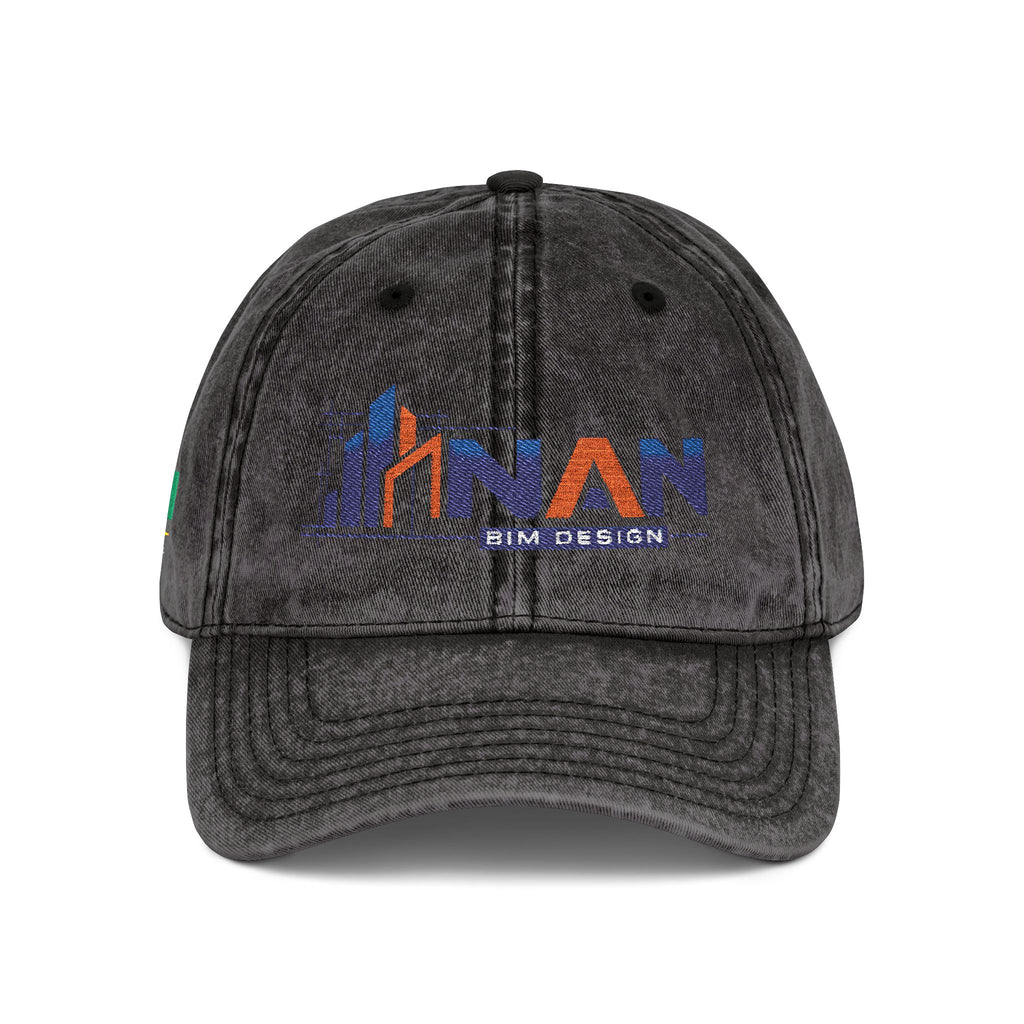 Vintage Embroidered Cap — Distressed NAN Logo Baseball Hat