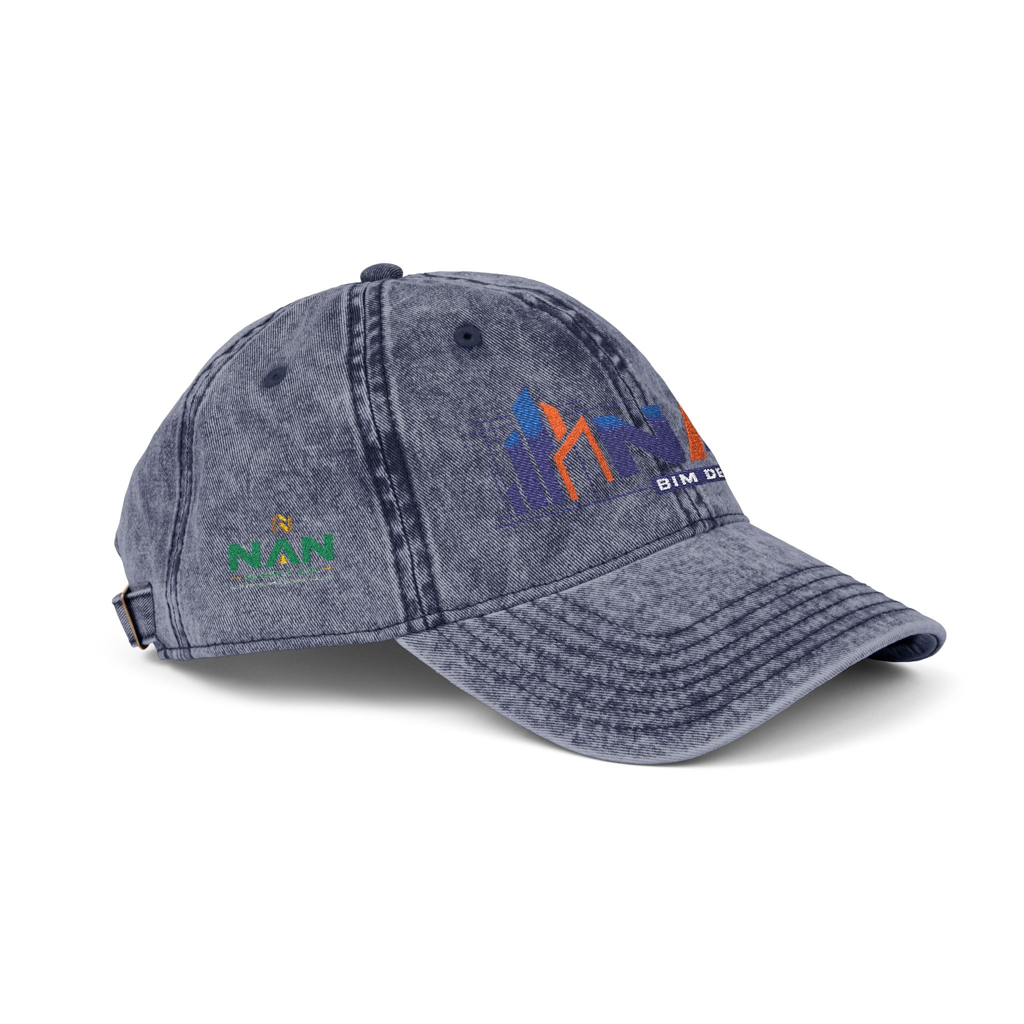 Vintage Embroidered Cap — Distressed NAN Logo Baseball Hat