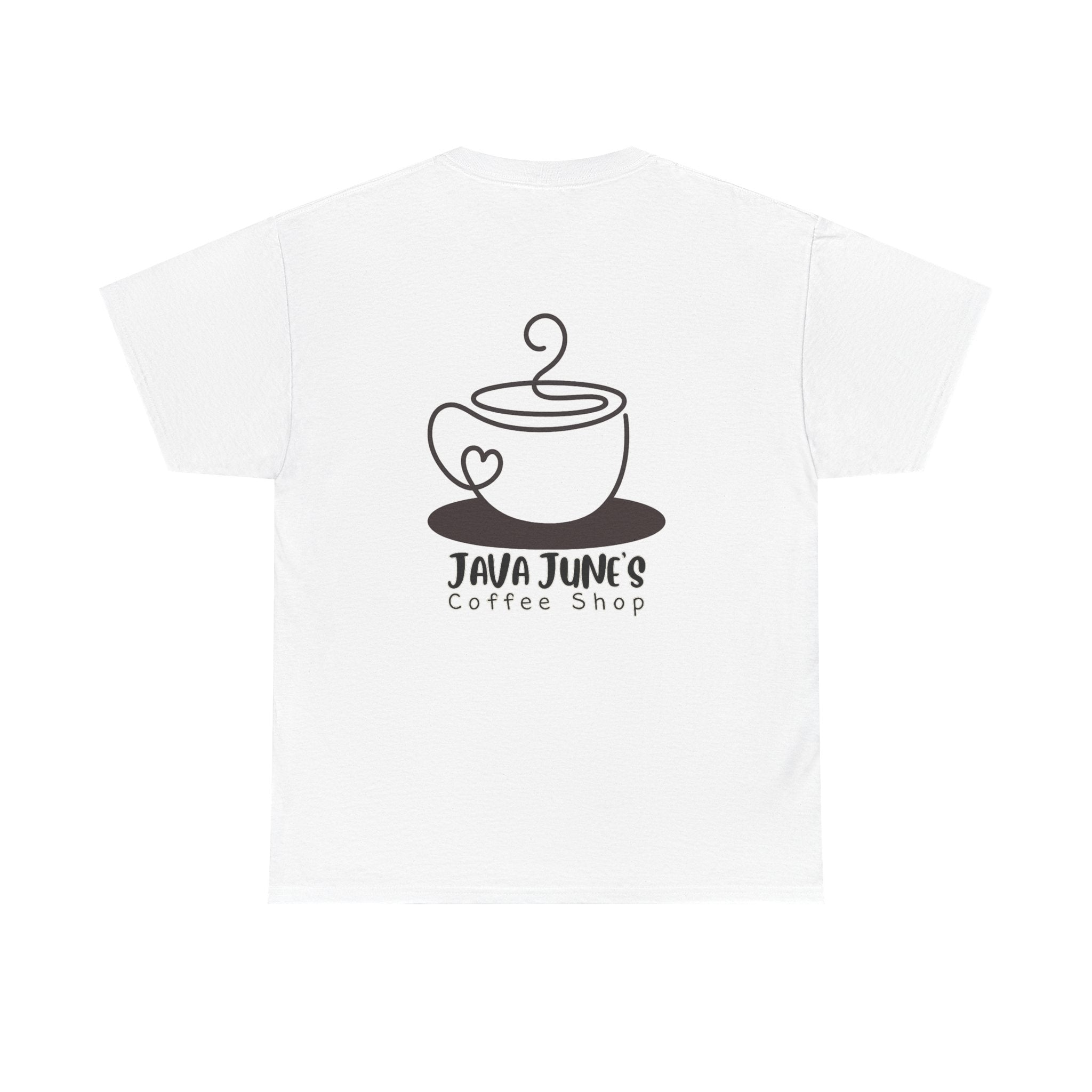 BASIC DRAFT Java June’s Coffee Shop Tee — Cute Coffee Cup Logo T-Shirt