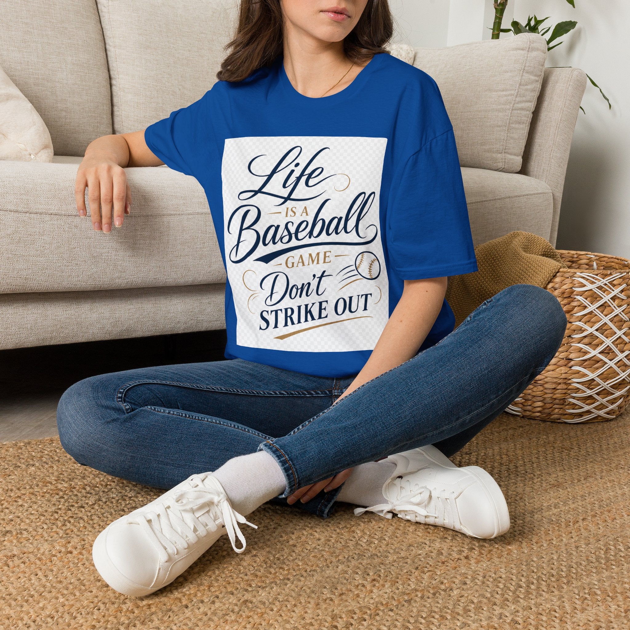 Baseball T-Shirt — “Life Is a Baseball” Inspirational Soft Tee (Don’t Strike Out)