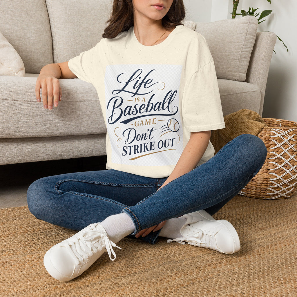 Baseball T-Shirt — “Life Is a Baseball” Inspirational Soft Tee (Don’t Strike Out)