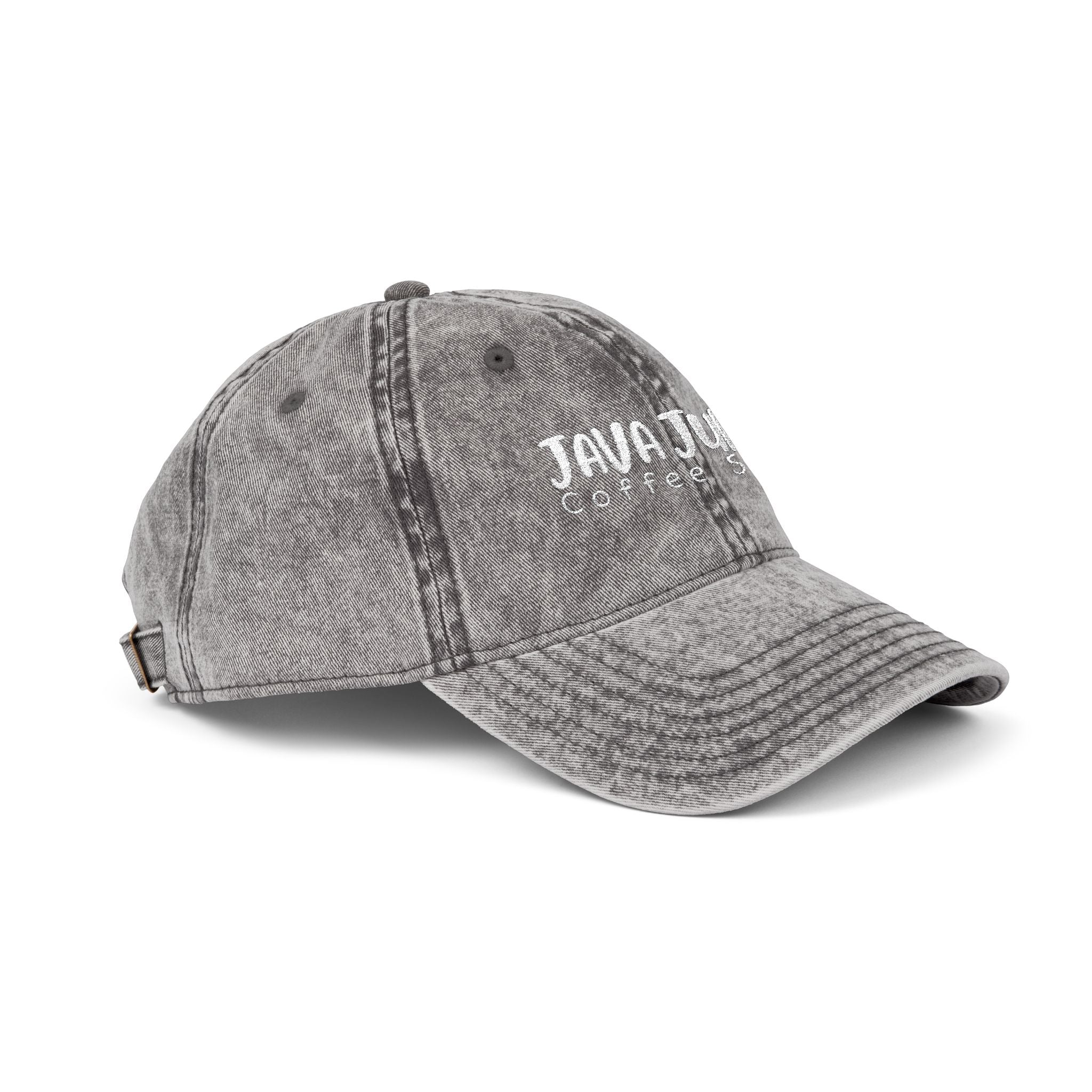 DRAFT Vintage Embroidered Baseball Cap — "Java Juno Coffeehouse" Washed Cotton
