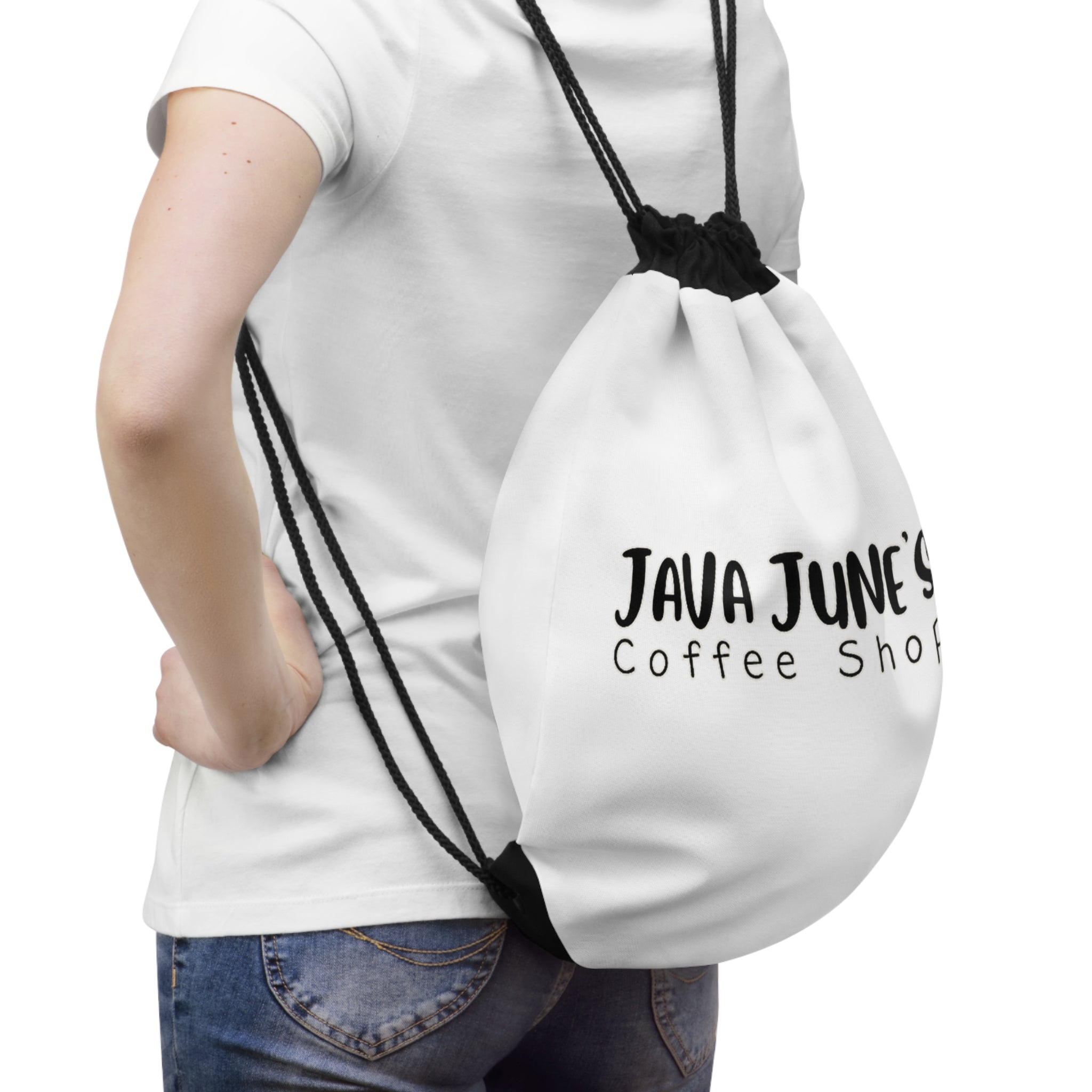 Drawstring Bag — Java June's Coffee Shop Logo Gym Sack