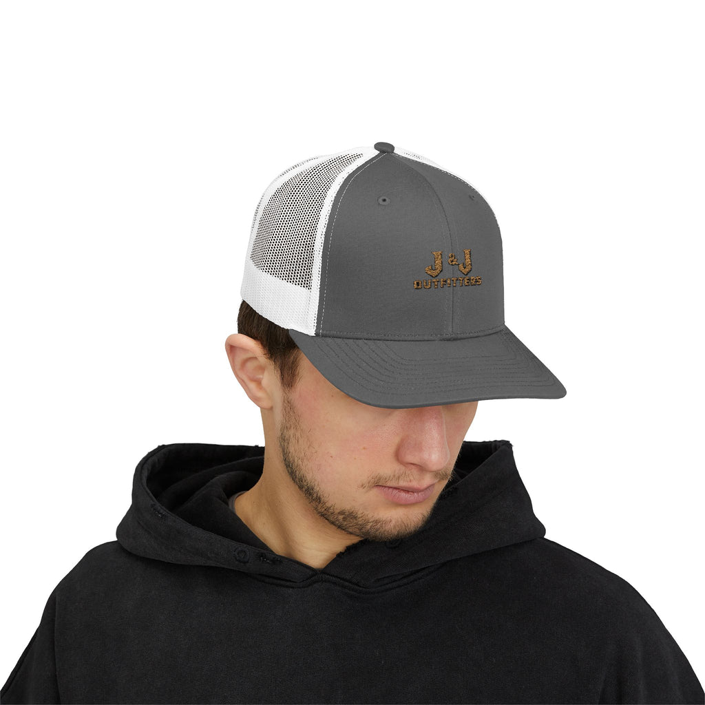 Trucker Cap - 'J & J Outfitters' Leopard Logo Snapback