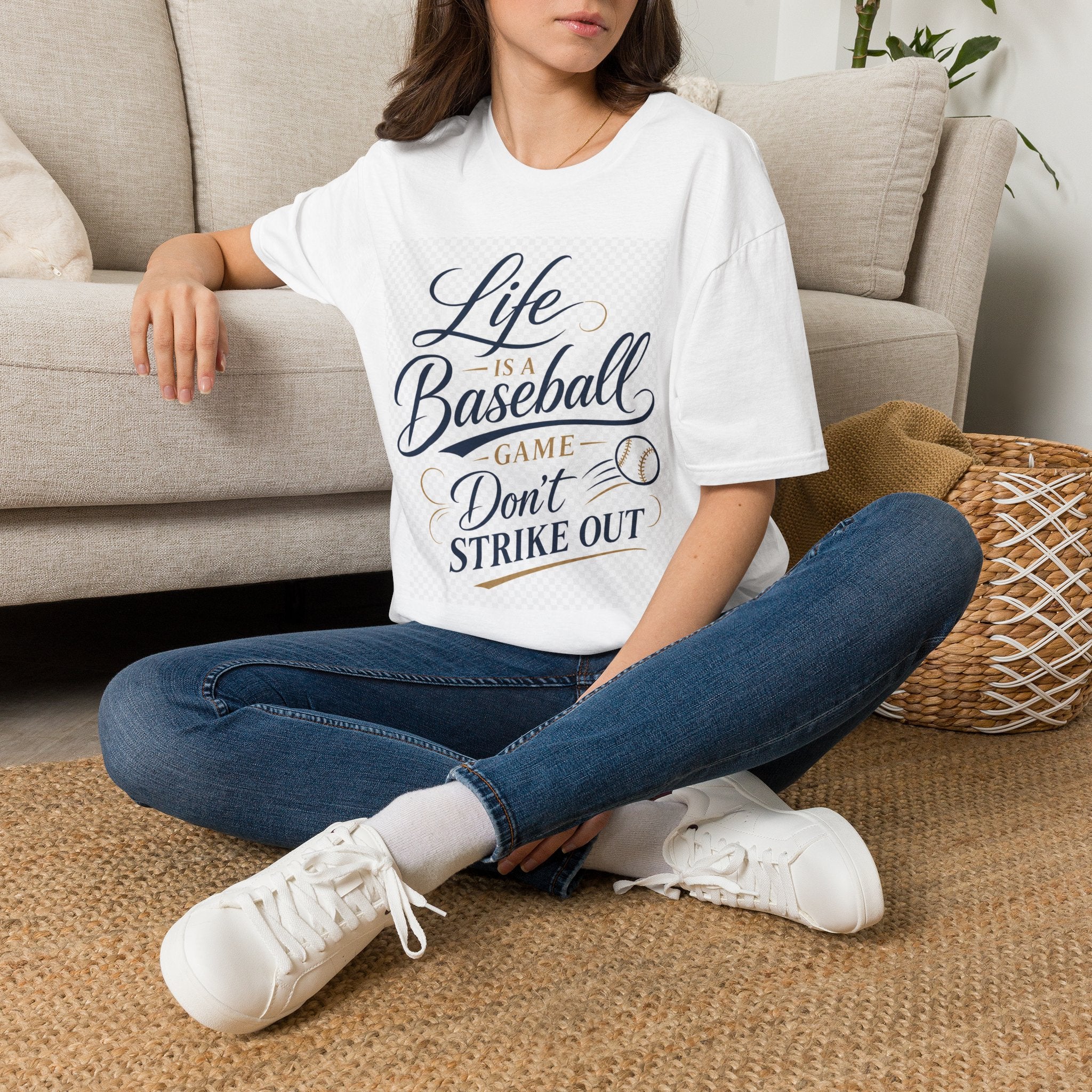 Baseball T-Shirt — “Life Is a Baseball” Inspirational Soft Tee (Don’t Strike Out)