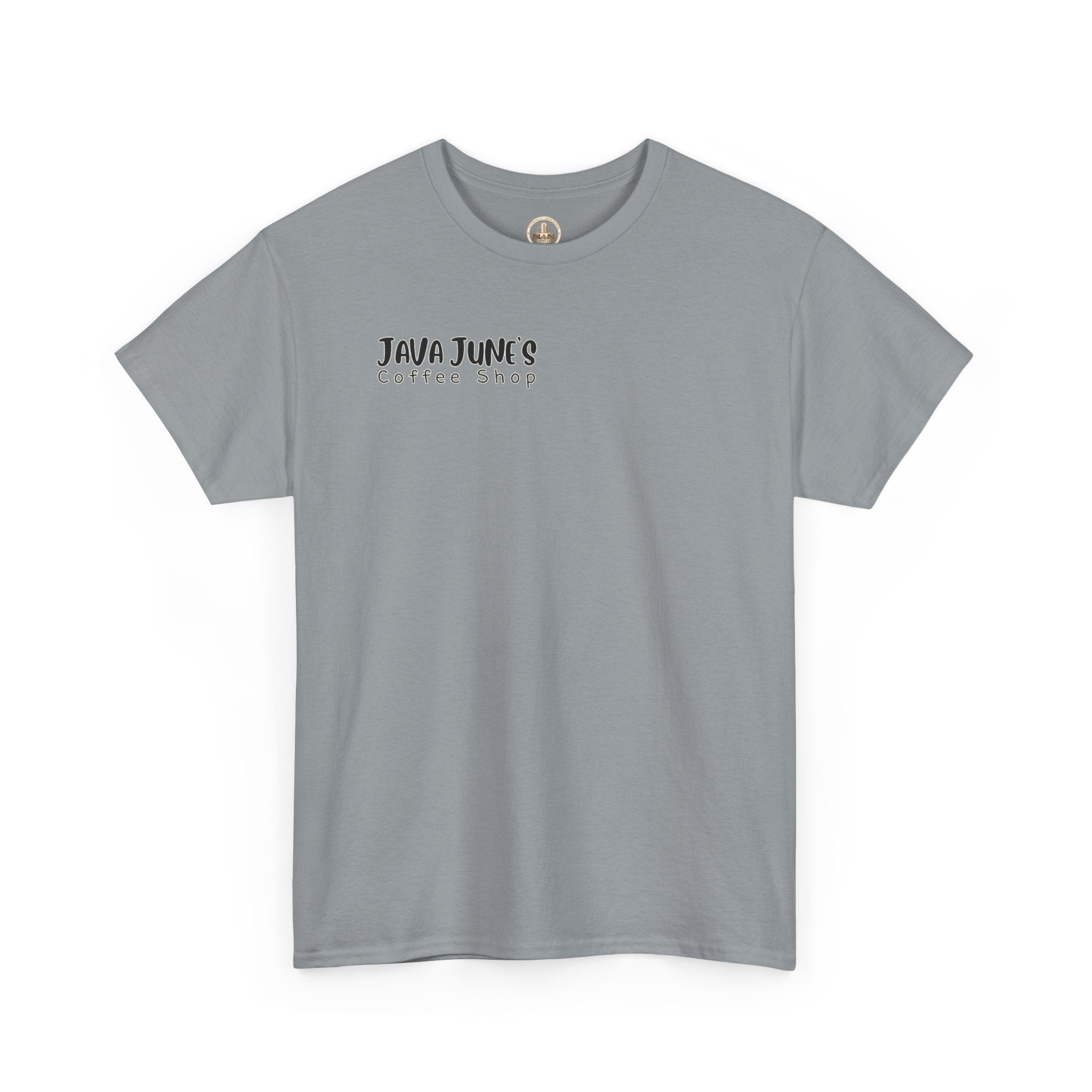 BASIC DRAFT Java June’s Coffee Shop Tee — Cute Coffee Cup Logo T-Shirt