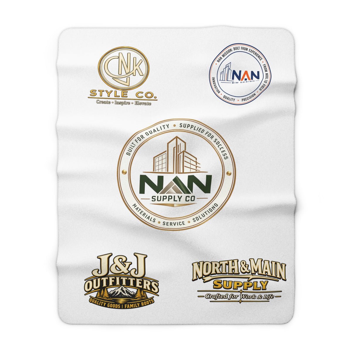 Sherpa Fleece Blanket — NAN BIM Design Logo Plush Throw for Construction Professionals