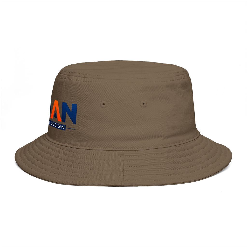 Bucket Hat — NAN BIM Design Logo Embroidered Brown Bucket Hat