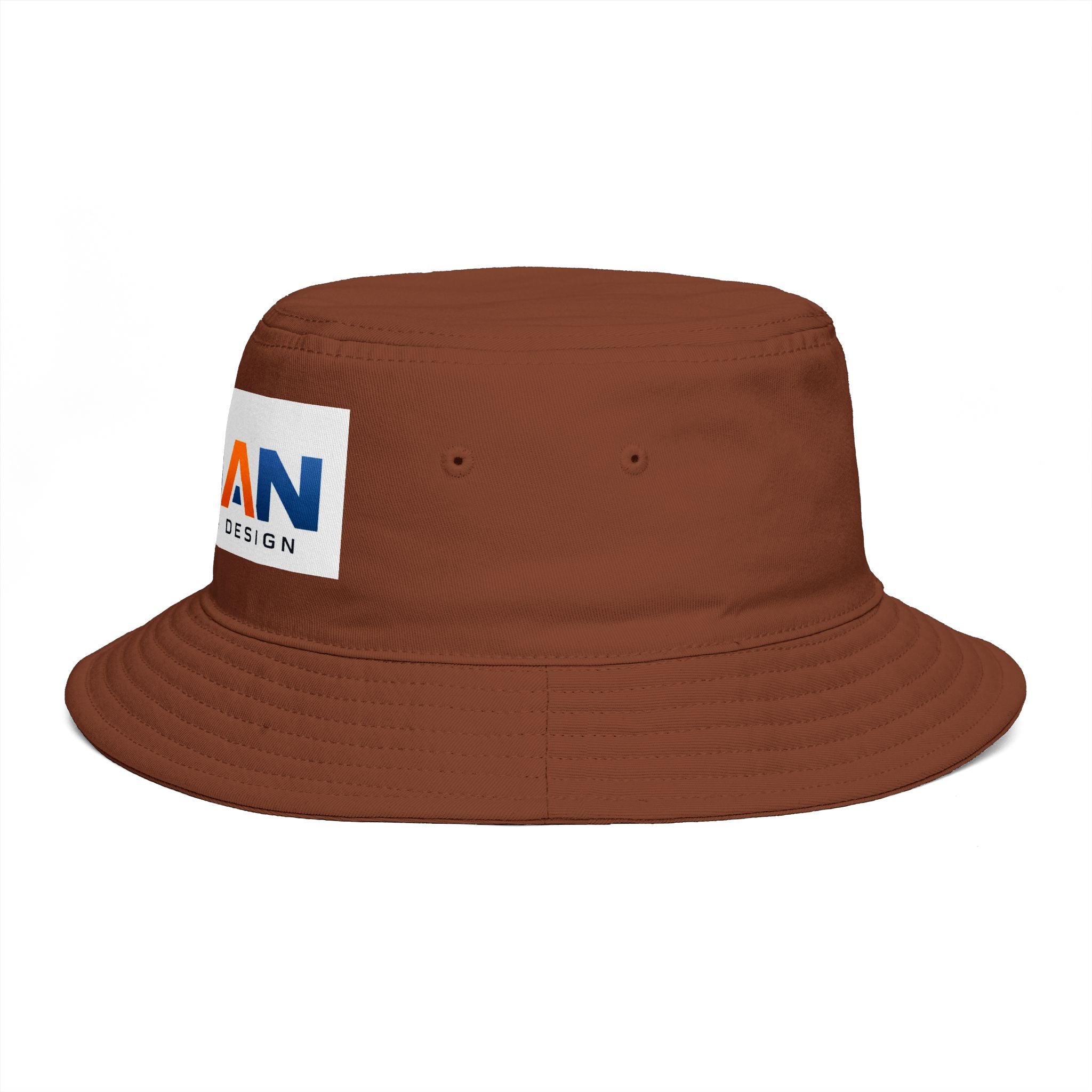 Bucket Hat — NAN BIM Design Logo Embroidered Brown Bucket Hat