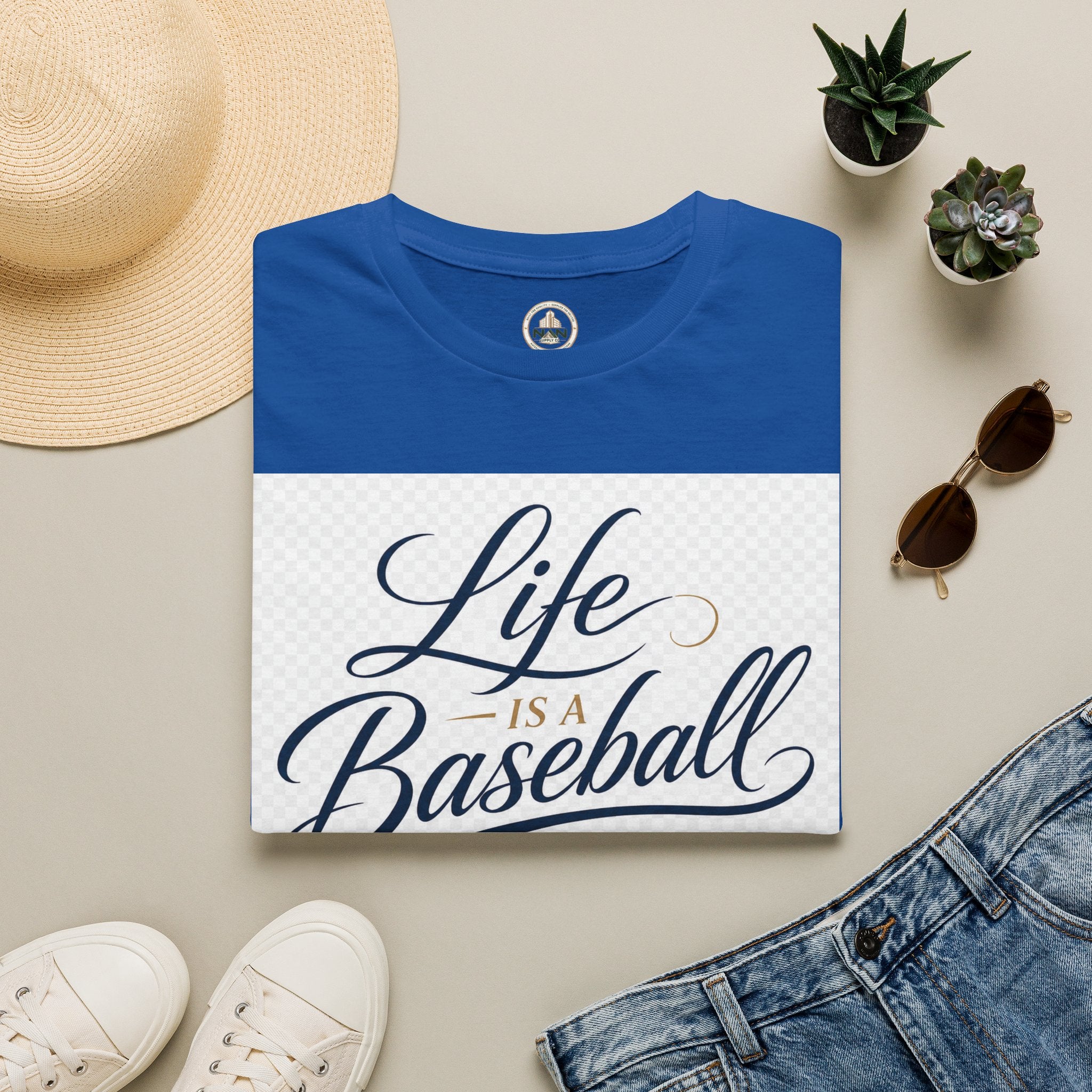 Baseball T-Shirt — “Life Is a Baseball” Inspirational Soft Tee (Don’t Strike Out)