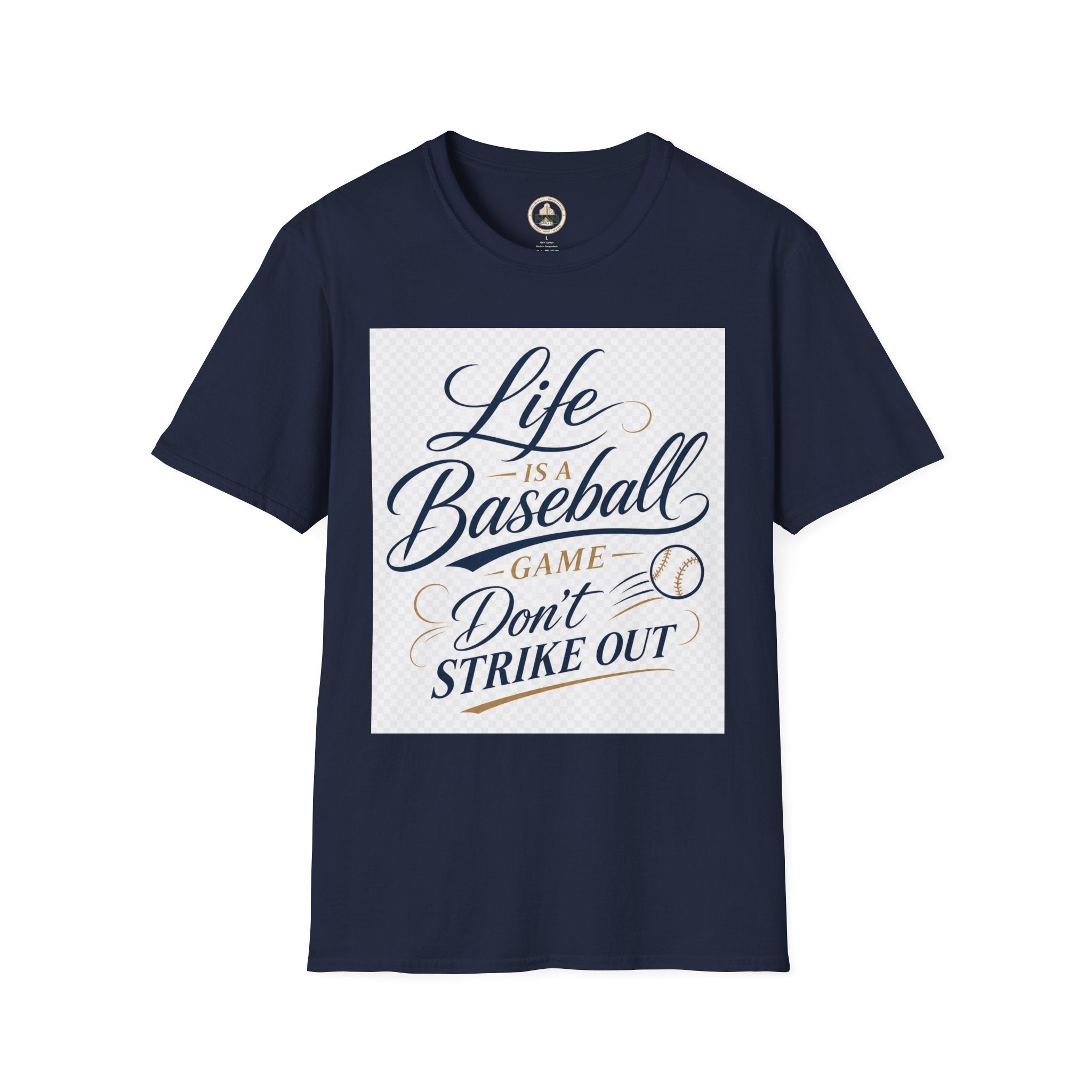 Baseball T-Shirt — “Life Is a Baseball” Inspirational Soft Tee (Don’t Strike Out)