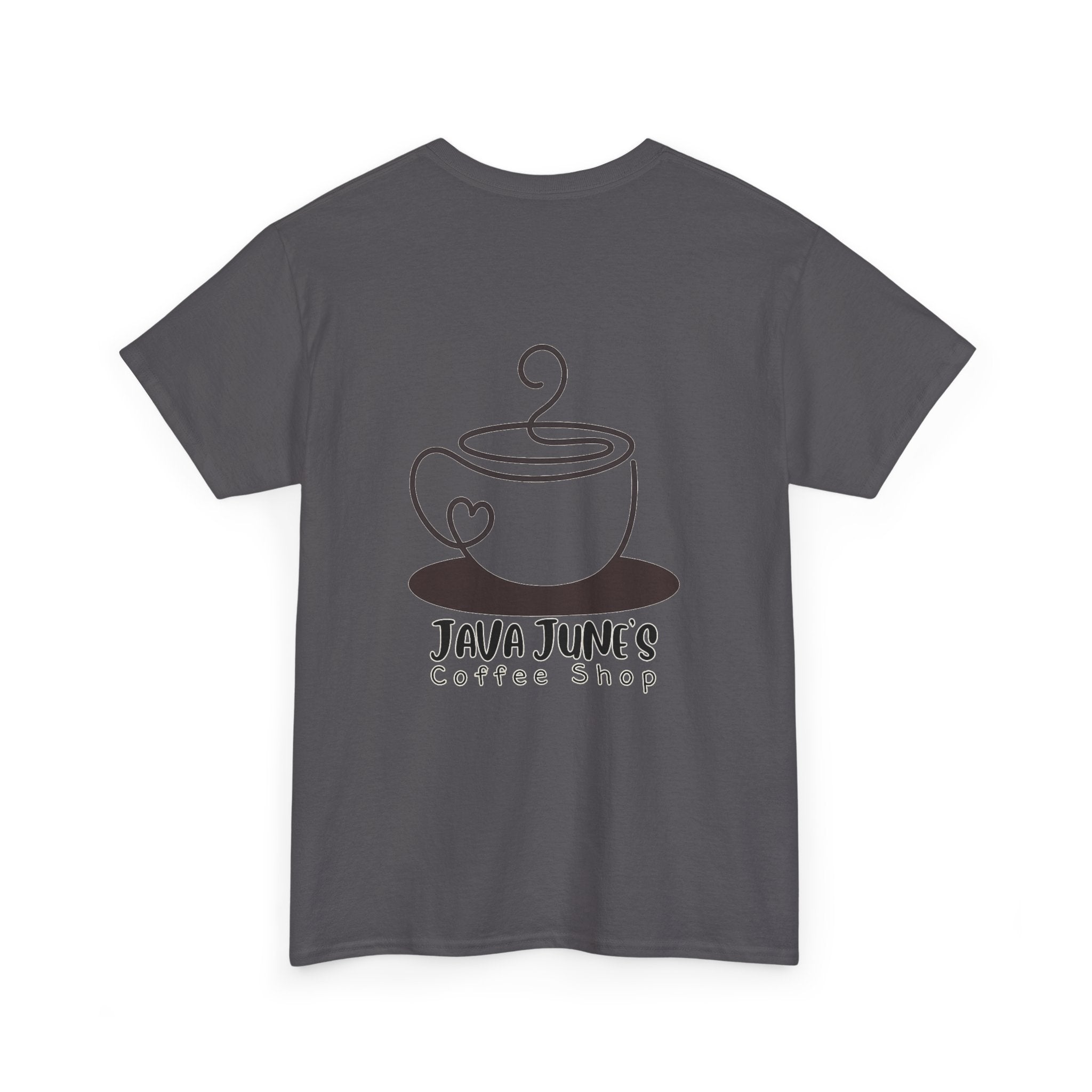 BASIC DRAFT Java June’s Coffee Shop Tee — Cute Coffee Cup Logo T-Shirt