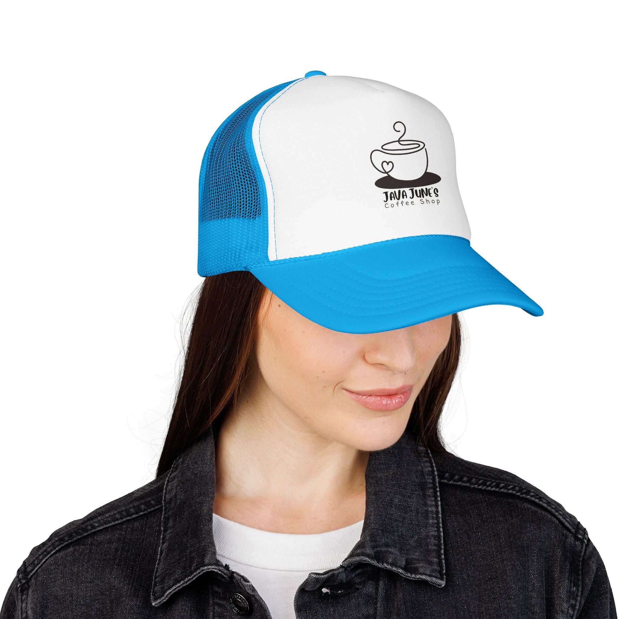 Coffee Shop Trucker Hat – Java June’s Logo Foam Cap