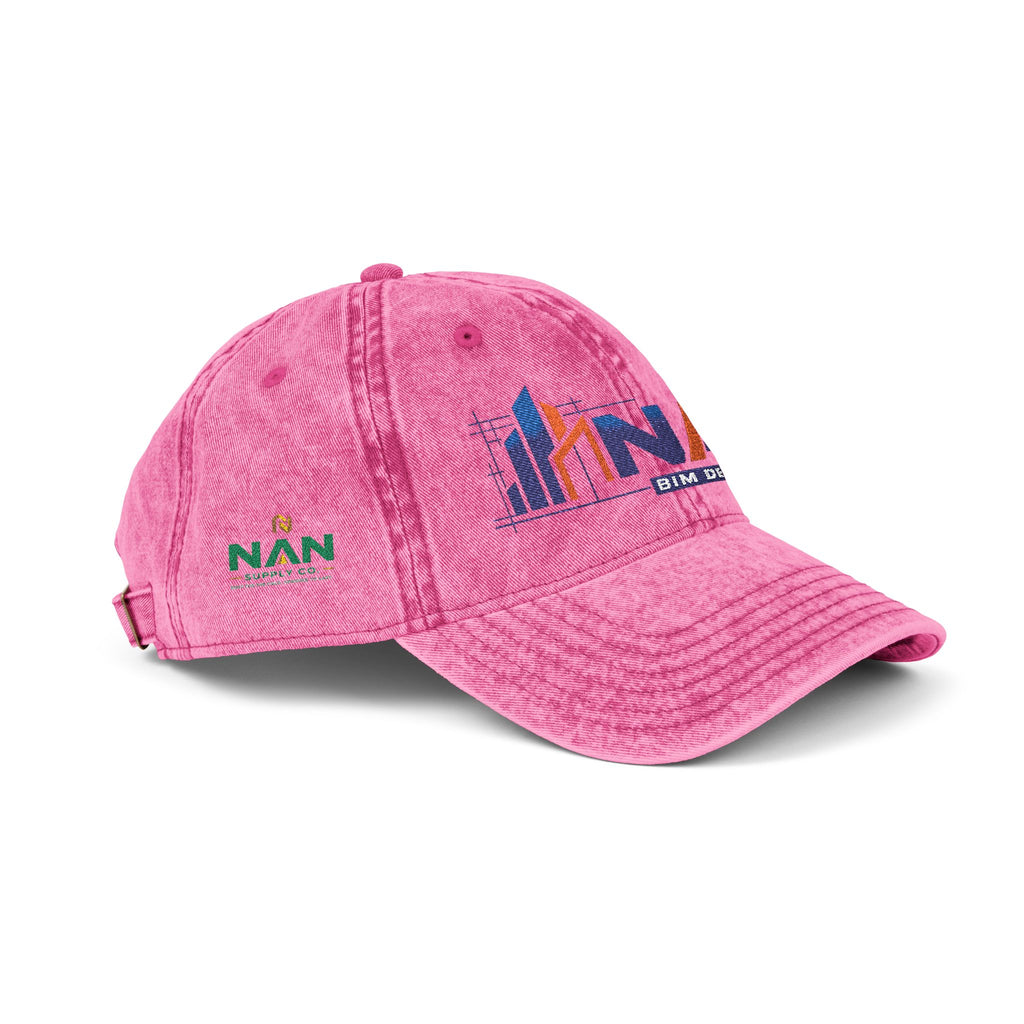 Vintage Embroidered Cap — Distressed NAN Logo Baseball Hat