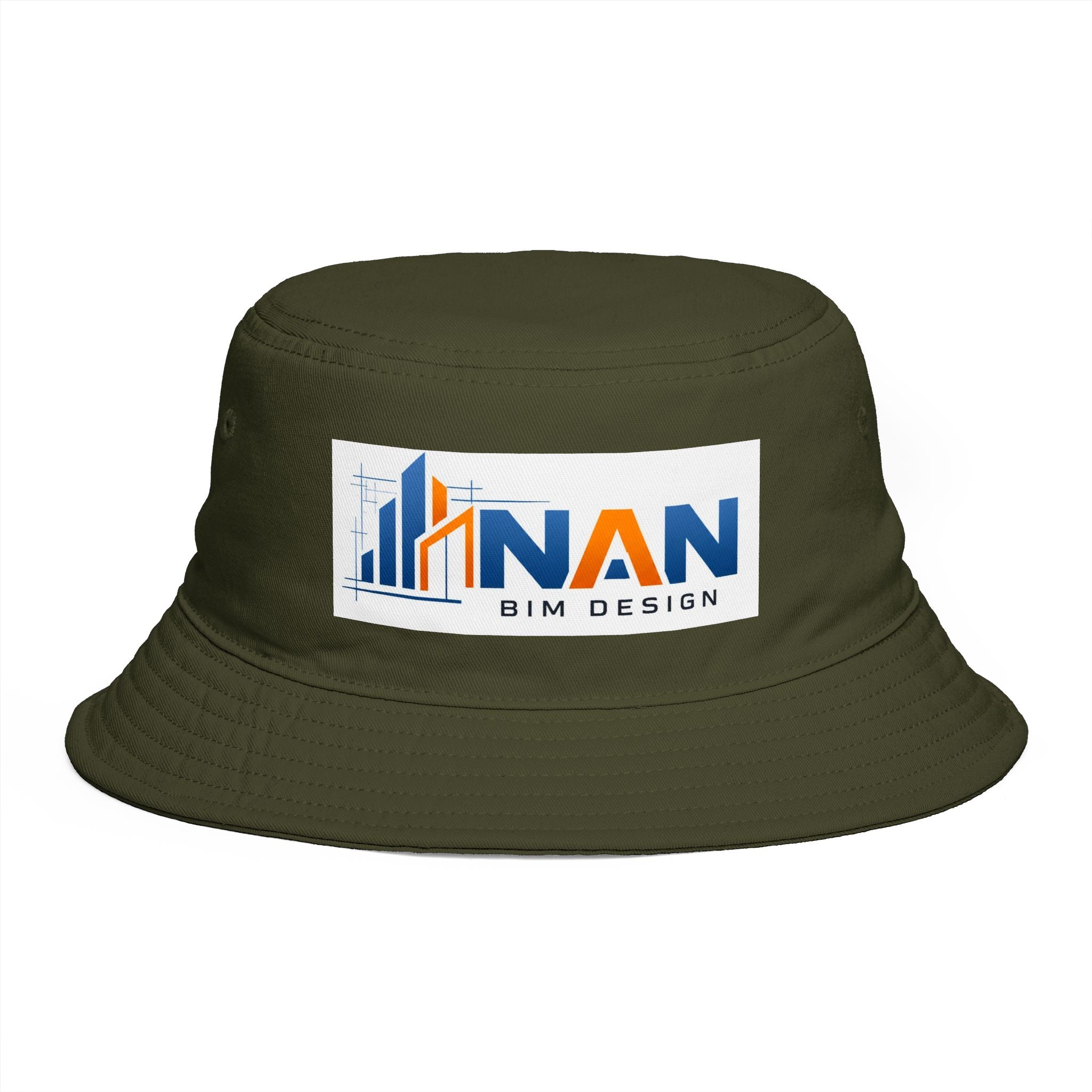 Bucket Hat — NAN BIM Design Logo Embroidered Brown Bucket Hat