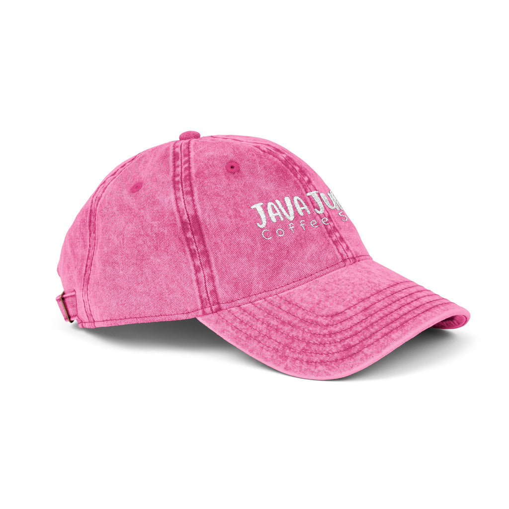 DRAFT Vintage Embroidered Baseball Cap — "Java Juno Coffeehouse" Washed Cotton