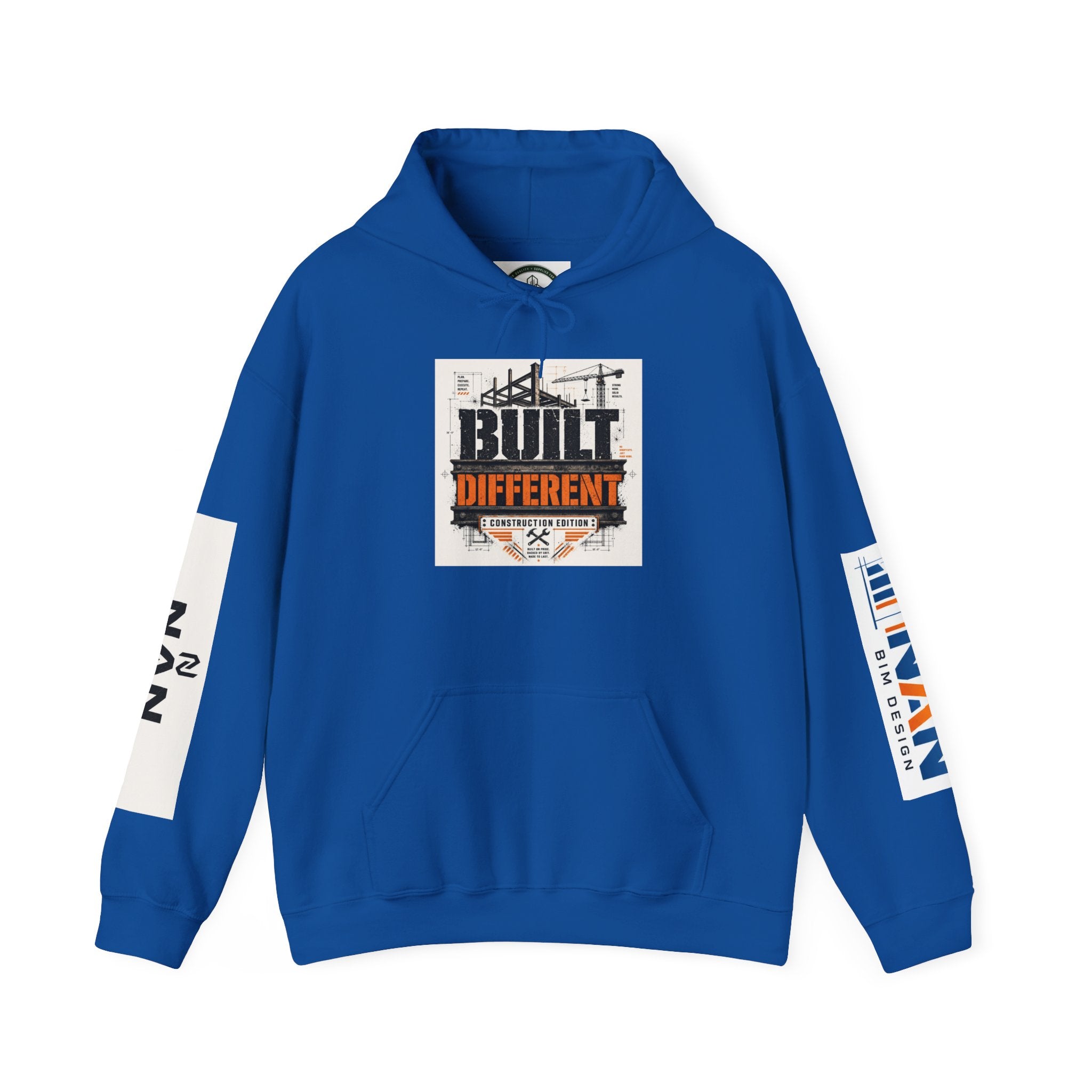 Hoodie - "Built Different" Construction Crew Logo Hoodie