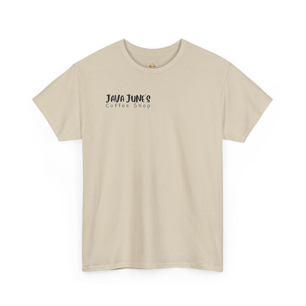 BASIC DRAFT Java June’s Coffee Shop Tee — Cute Coffee Cup Logo T-Shirt