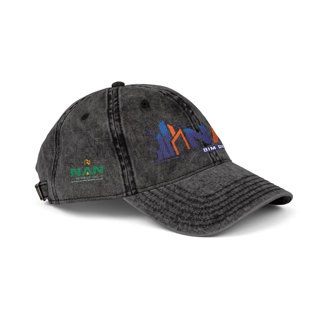 Vintage Embroidered Cap — Distressed NAN Logo Baseball Hat