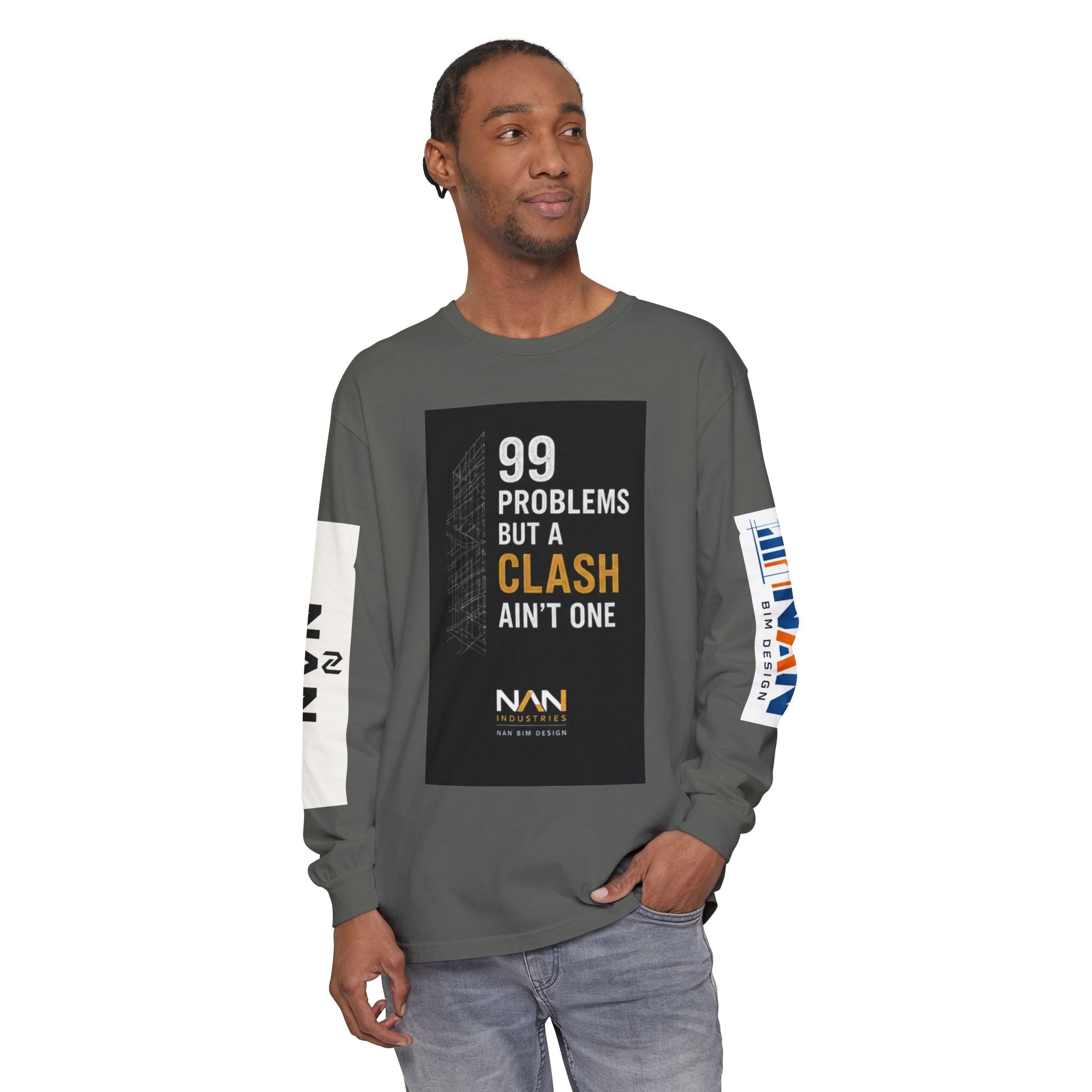 99 Problems But A Clash Ain’t One Long Sleeve Tee — NAN BIM Design Logo Shirt